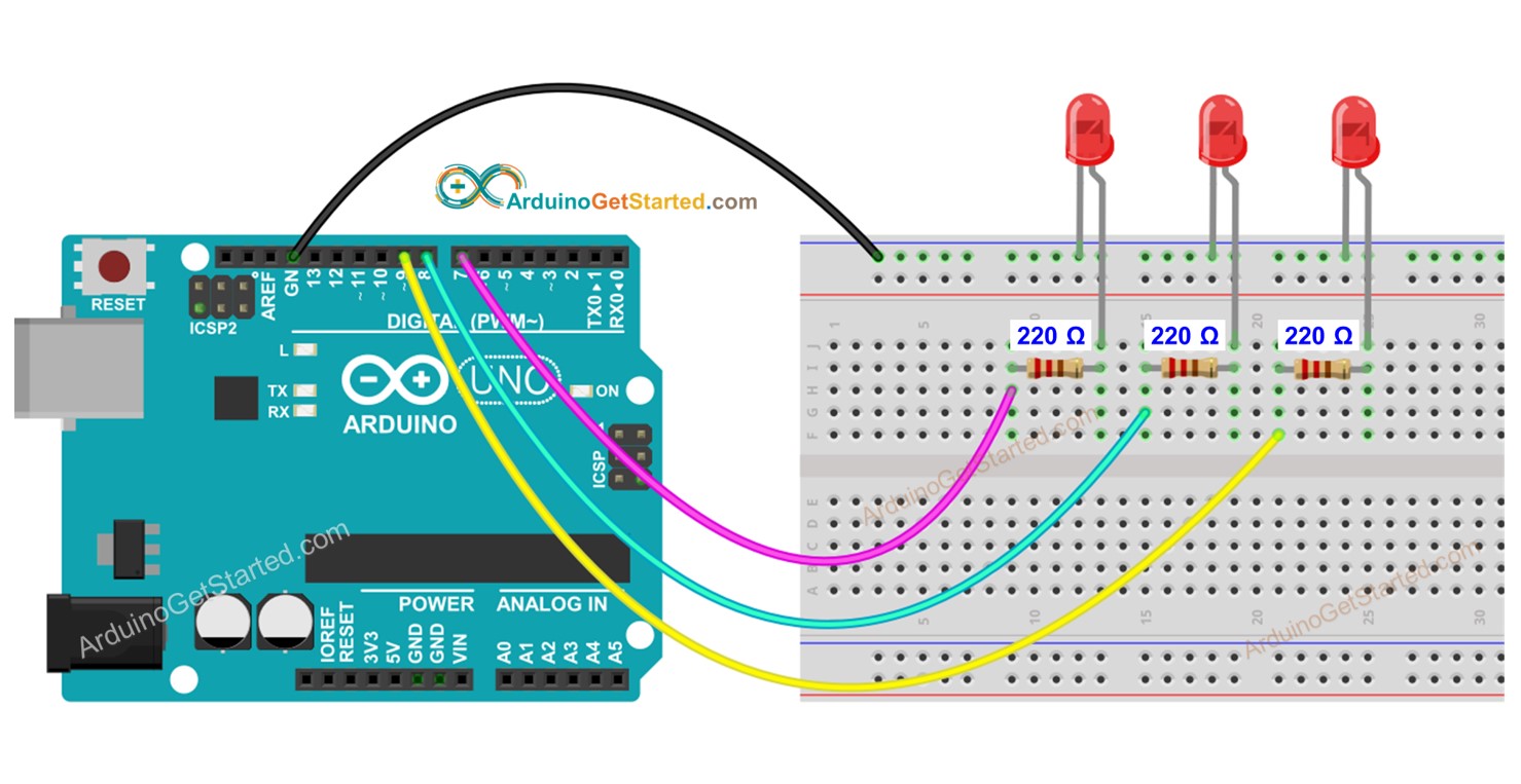 아두이노 - 여러 LED 깜박임 | Arduino - Blink multiple LED