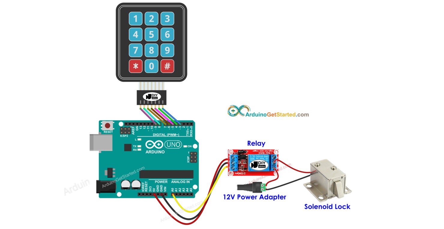 Arduino keypad solenoid lock