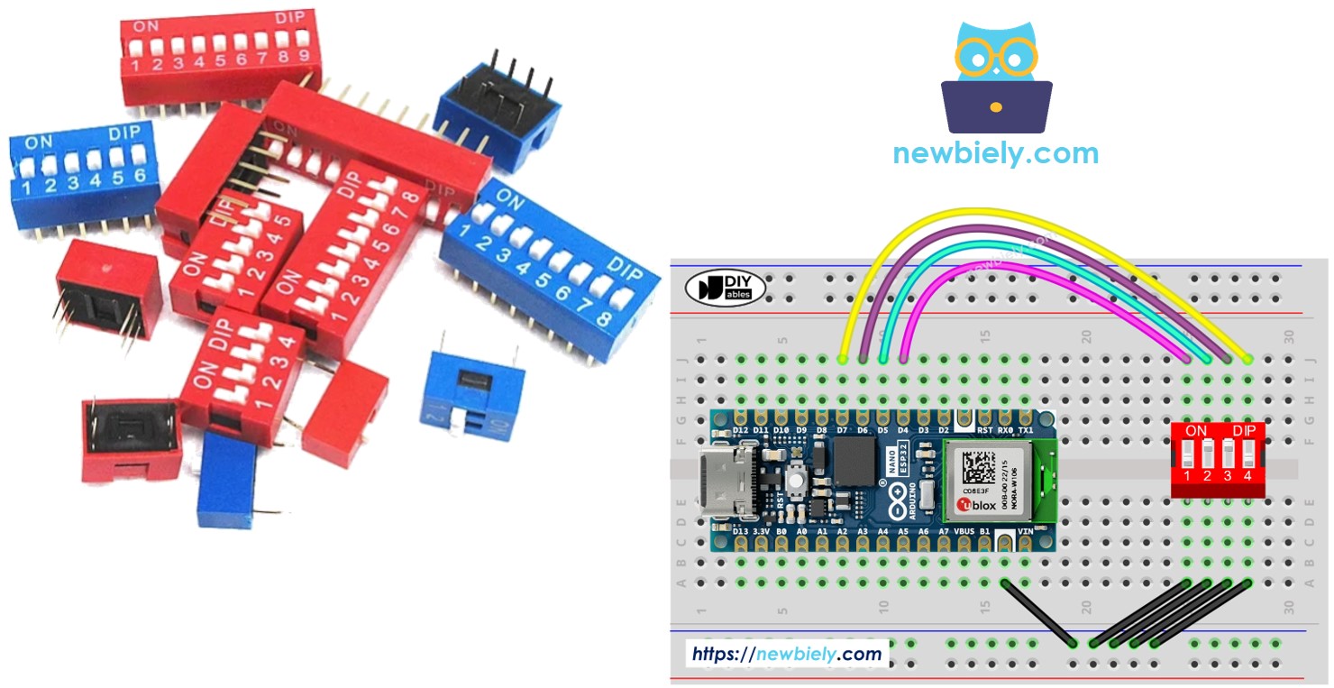 Arduino Nano ESP32 with DIP Switch