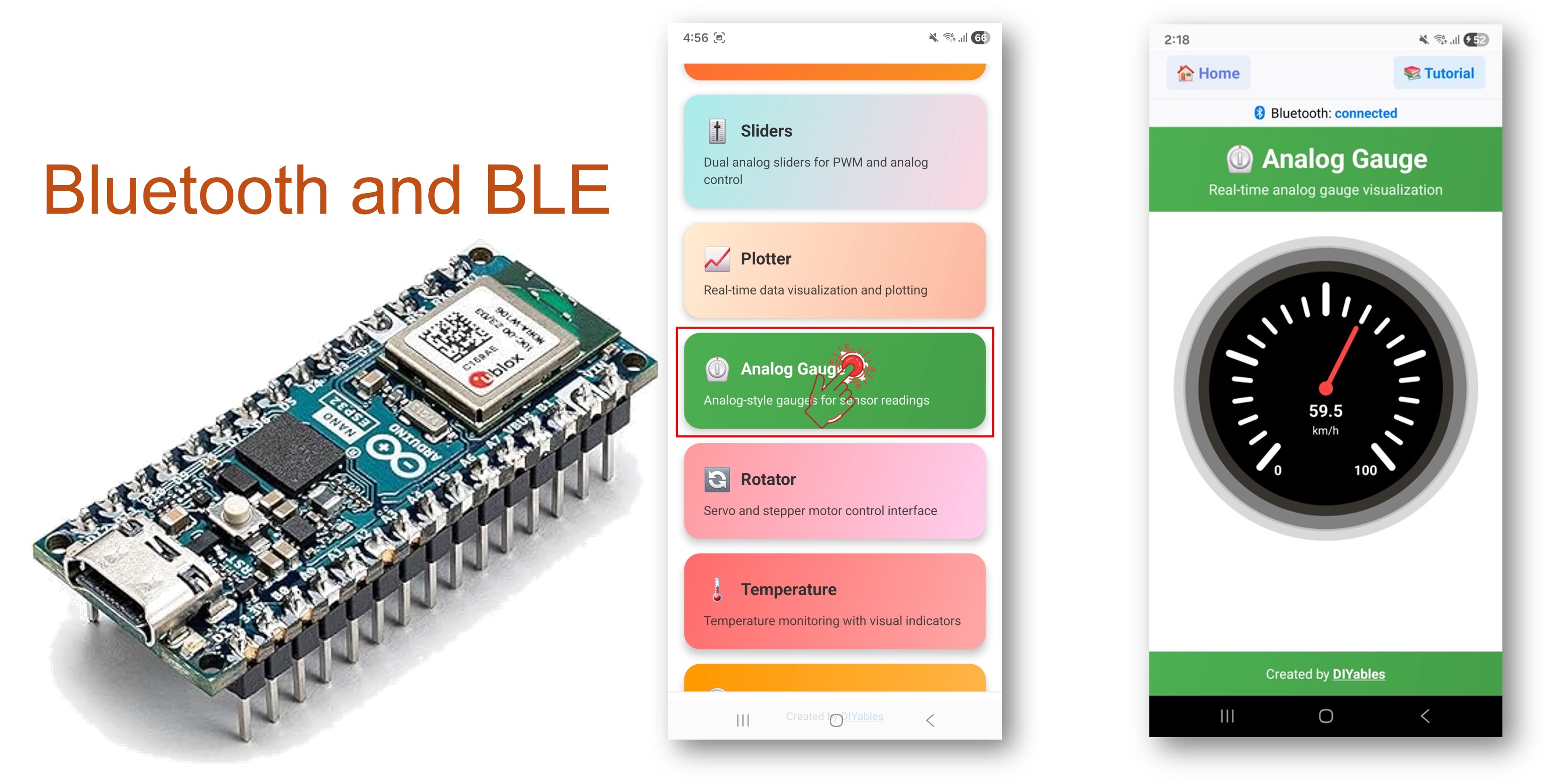 아두이노 나노 ESP32 블루투스 아날로그 게이지 예제 - BLE를 통한 게이지 표시 튜토리얼