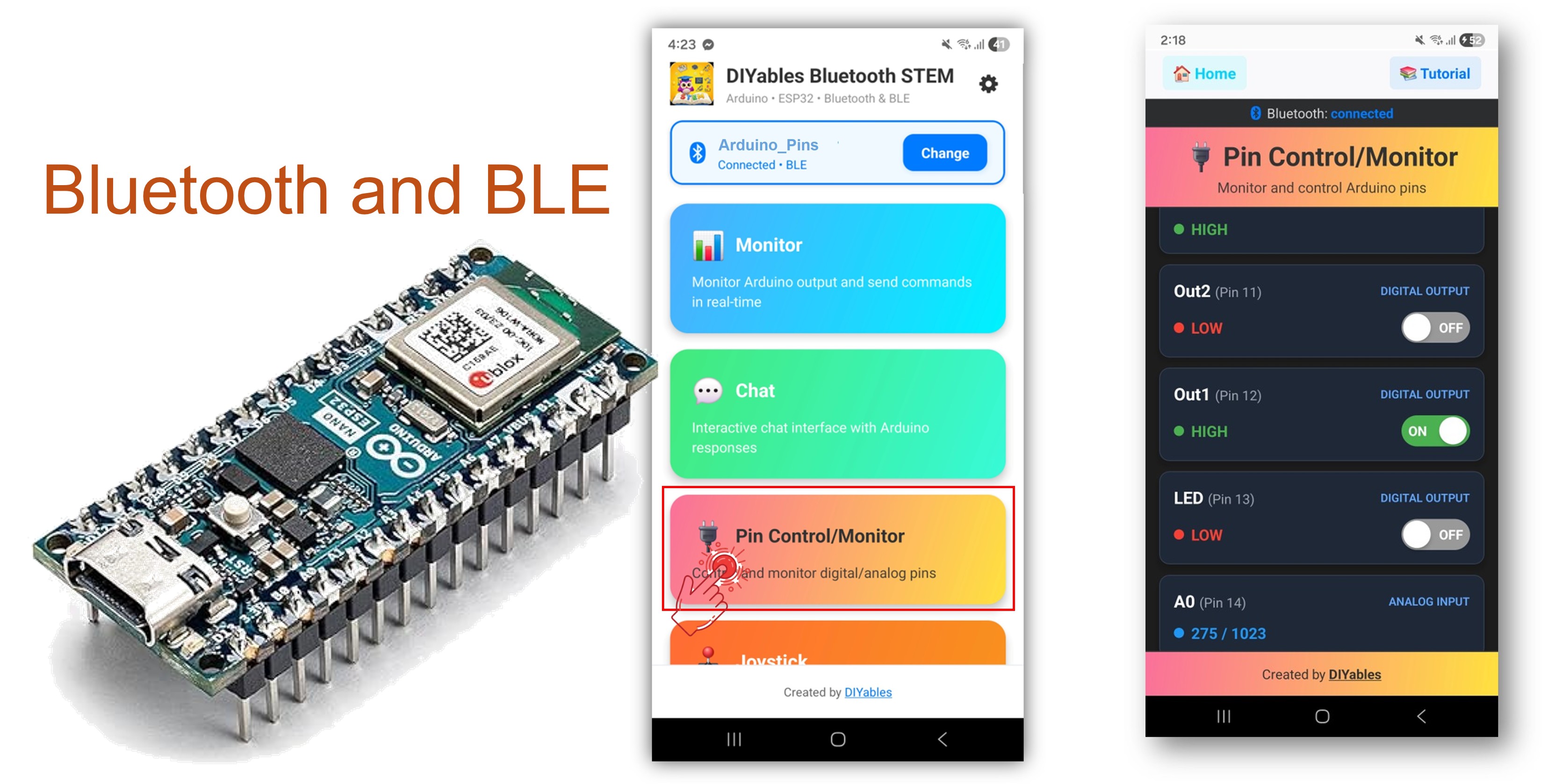 아두이노 나노 ESP32 블루투스 디지털 핀 예제 - BLE를 통한 gpio 핀 제어 튜토리얼
