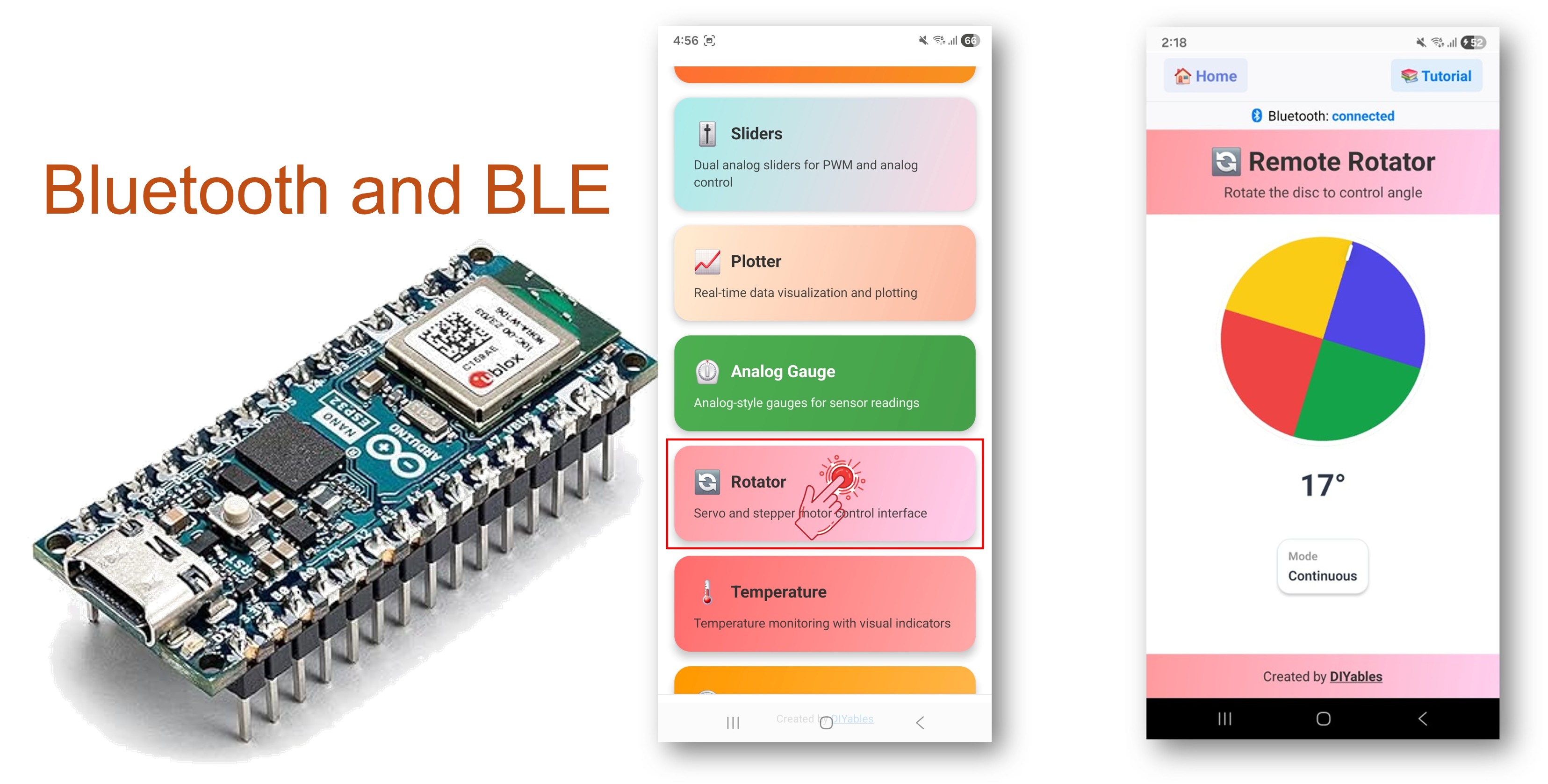 아두이노 나노 ESP32 블루투스 로테이터 예제 - BLE를 통한 각도 제어 튜토리얼