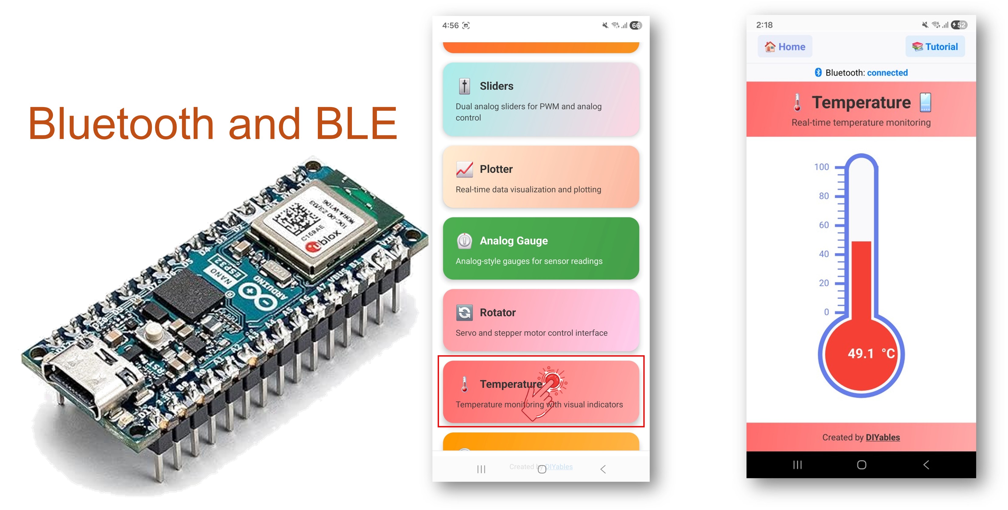 아두이노 나노 ESP32 블루투스 온도 게이지 예제 - BLE를 통한 온도 표시 튜토리얼