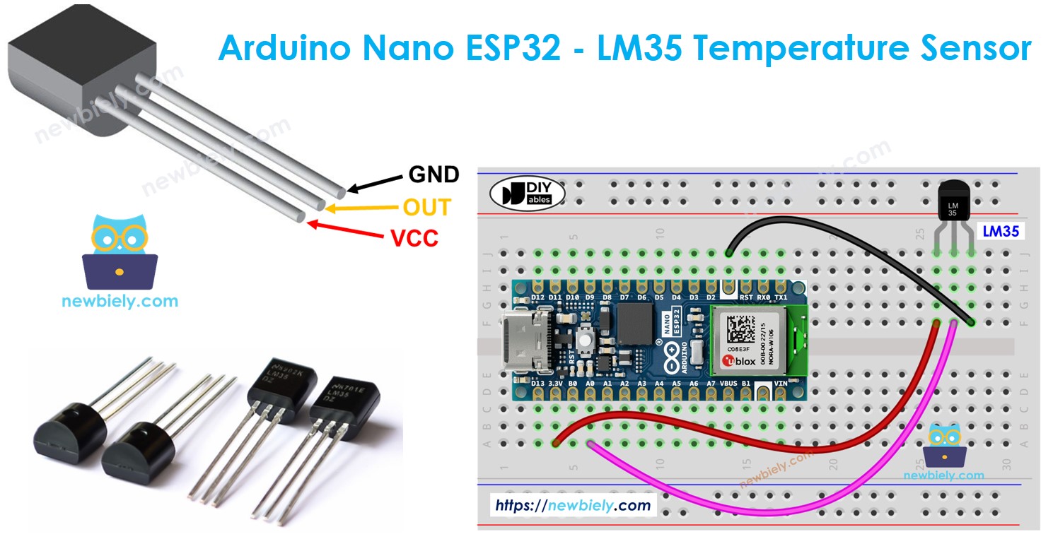 아두이노 나노 ESP32 LM35 온도 센서
