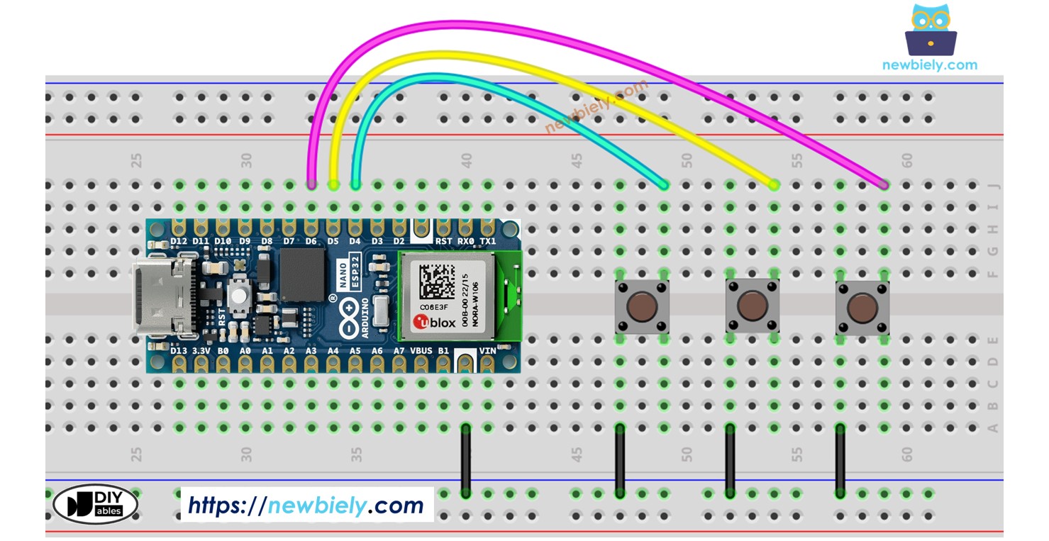 아두이노 나노 ESP32 다중 버튼