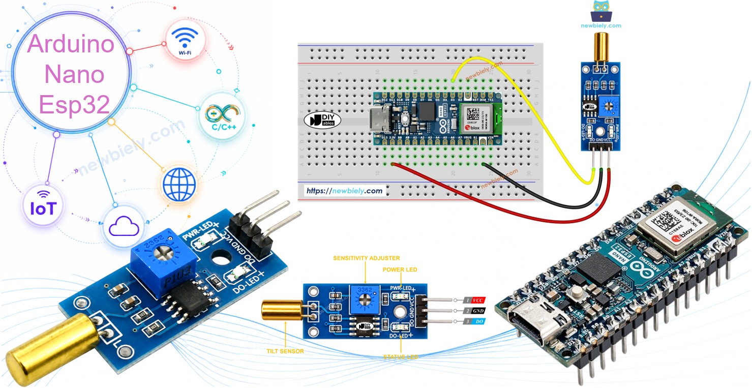 아두이노 나노 ESP32 sw520d 기울기 센서