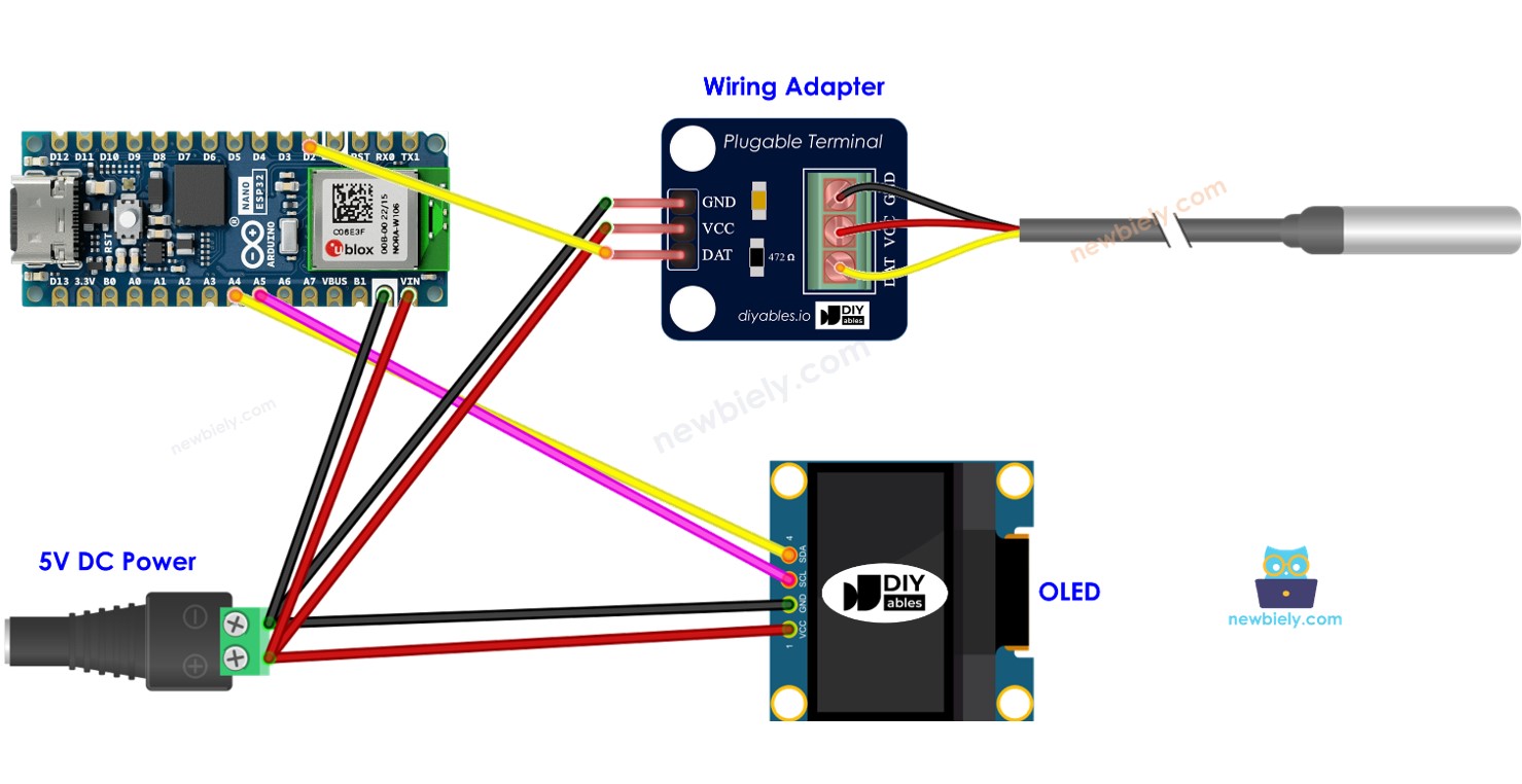 아두이노 나노 ESP32 온도 센서 OLED