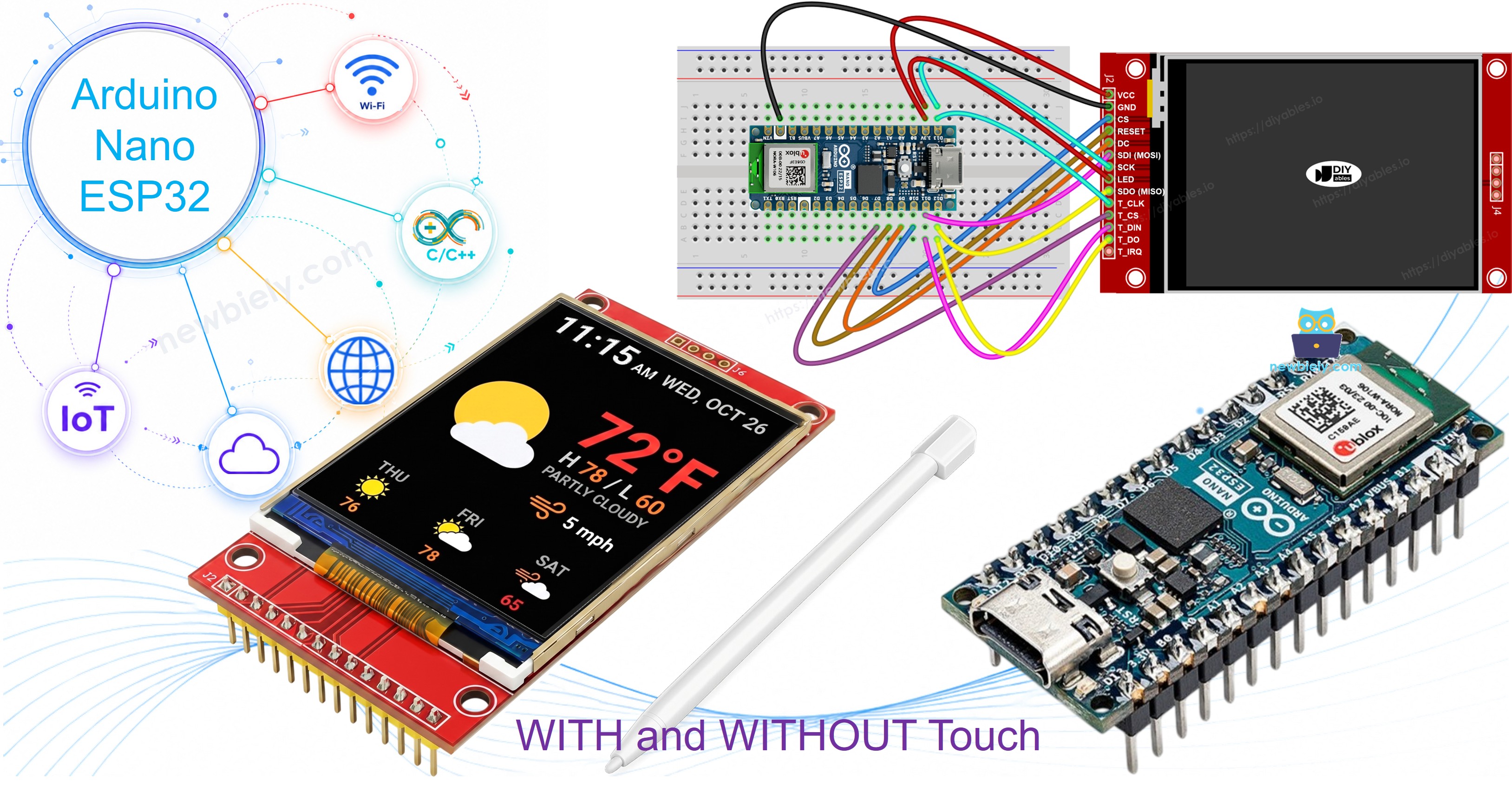 아두이노 나노 ESP32 tft spi 디스플레이