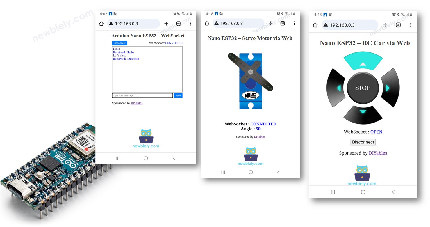 아두이노 나노 ESP32 websocket