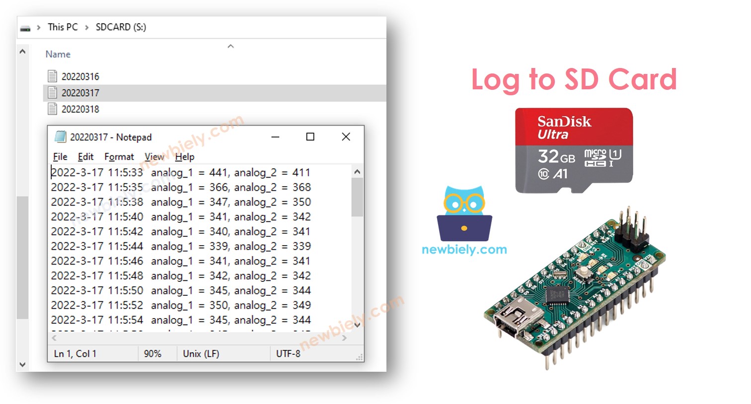 Arduino Nano Log to Micro SD Card