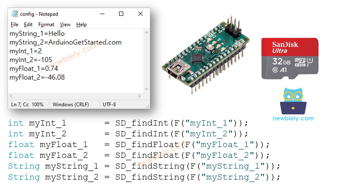 Arduino Nano Micro SD Card Config File