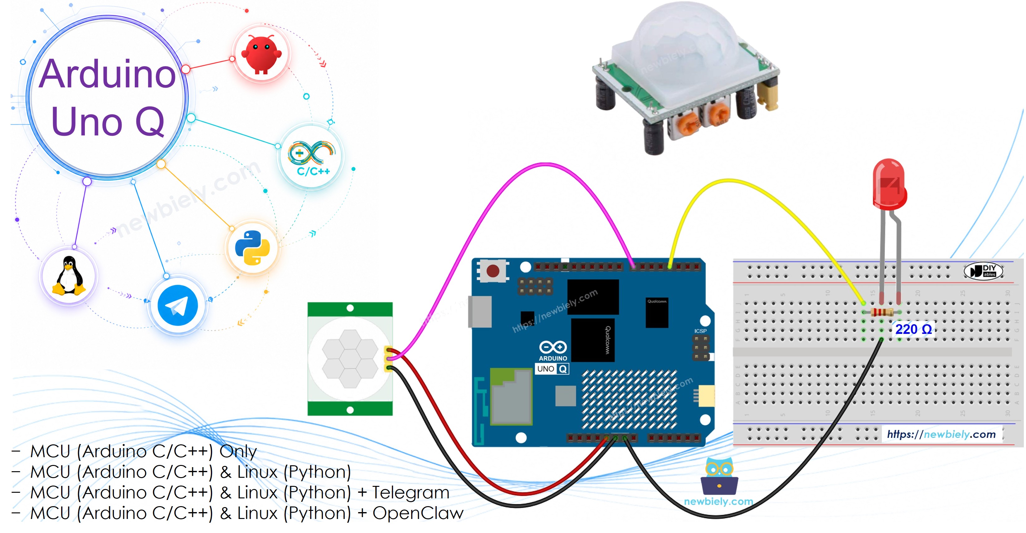 Arduino UNO Q 모션 센서 LED