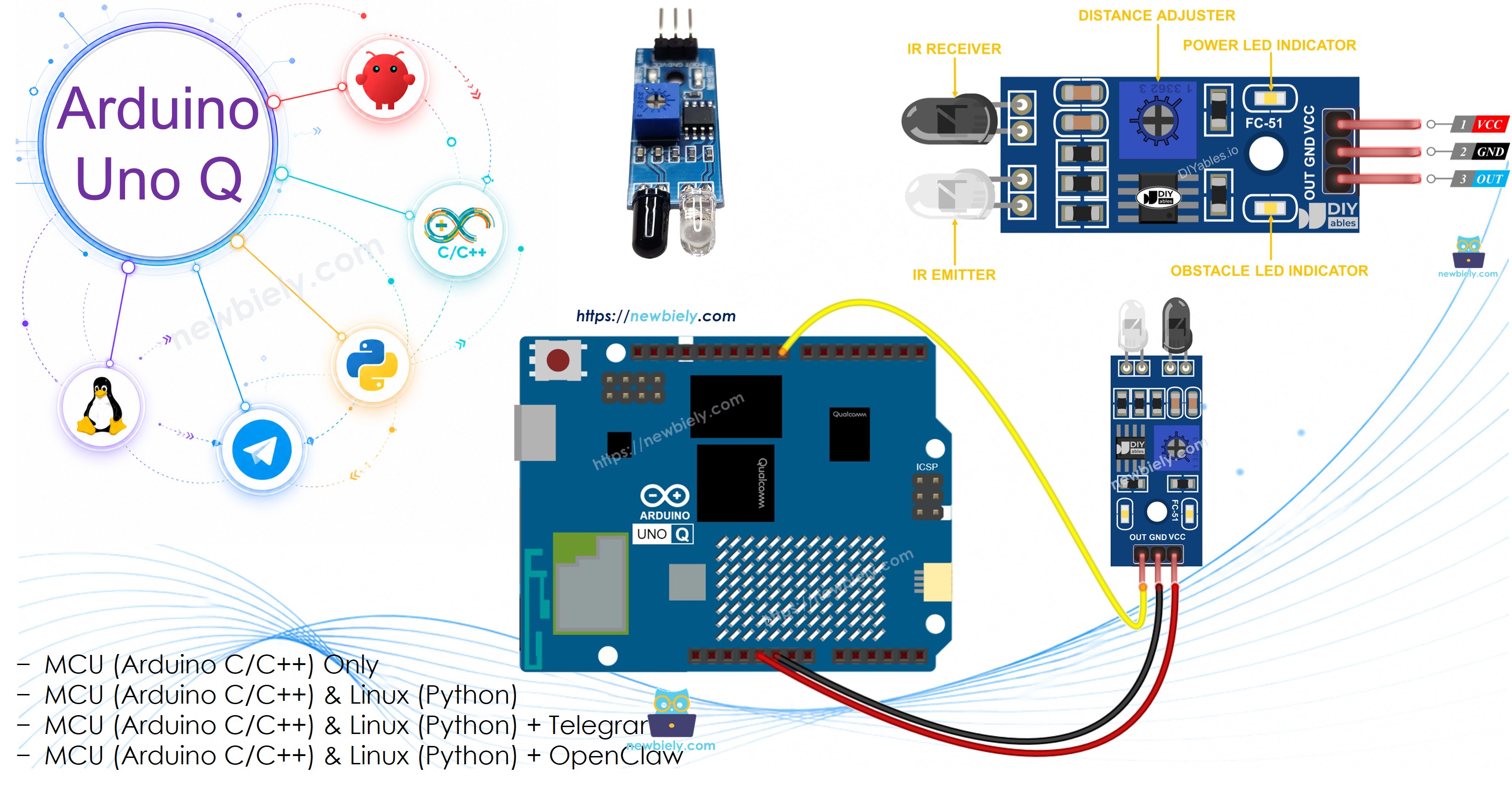 Arduino UNO Q 장애물 회피 센서
