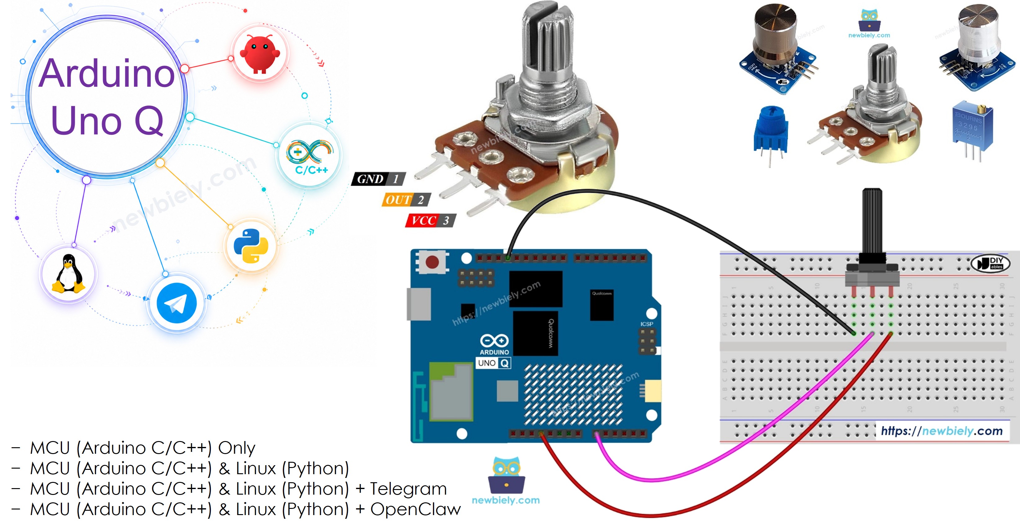 Arduino UNO Q 가변저항