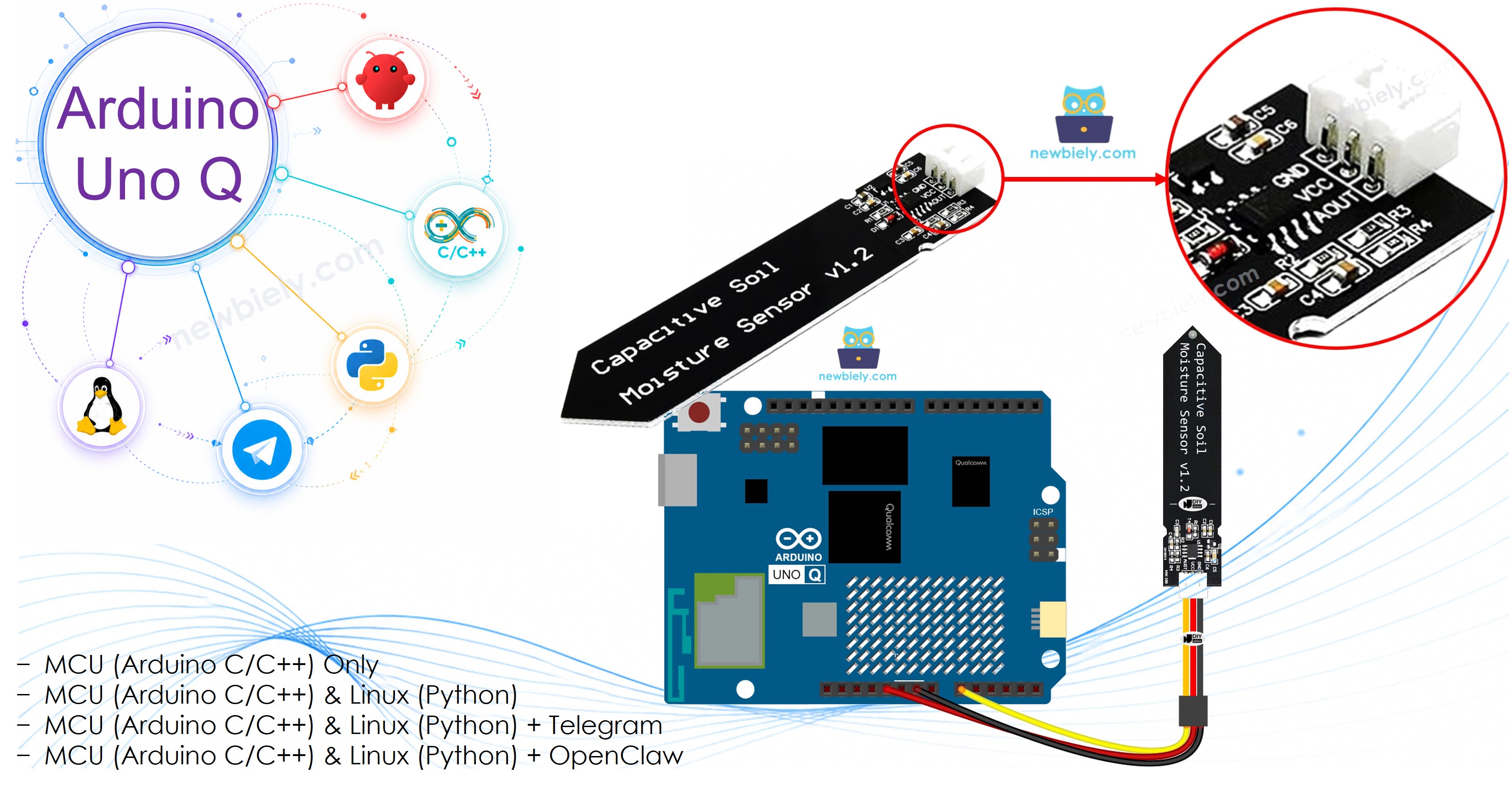 Arduino UNO Q 토양 수분 센서