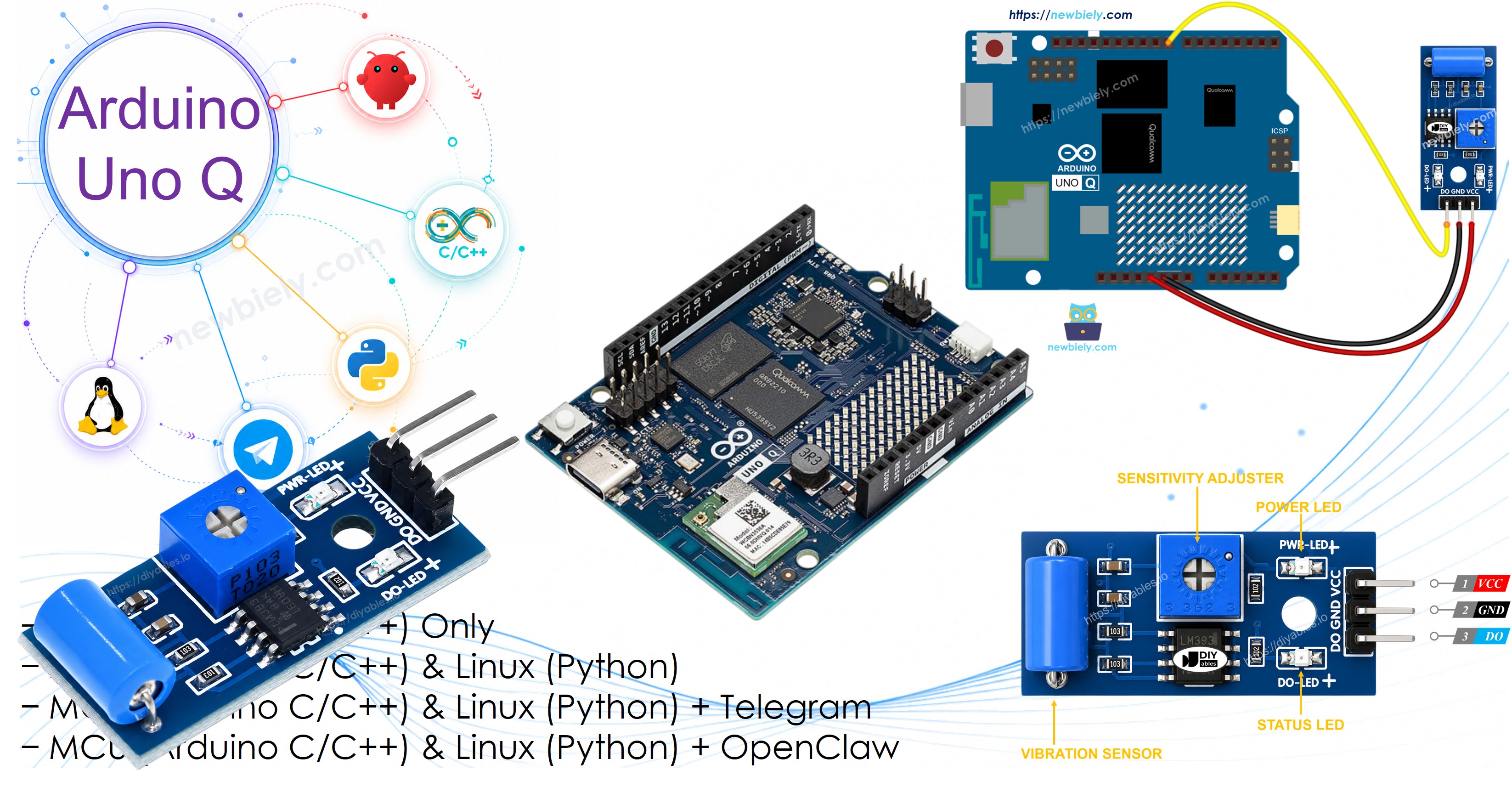 Arduino UNO Q sw-420 진동 센서