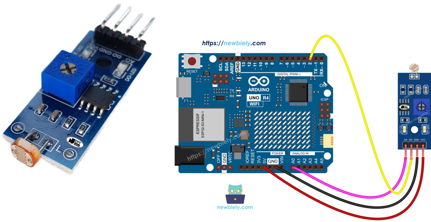 Arduino UNO R4 LDR 조도 센서 모듈