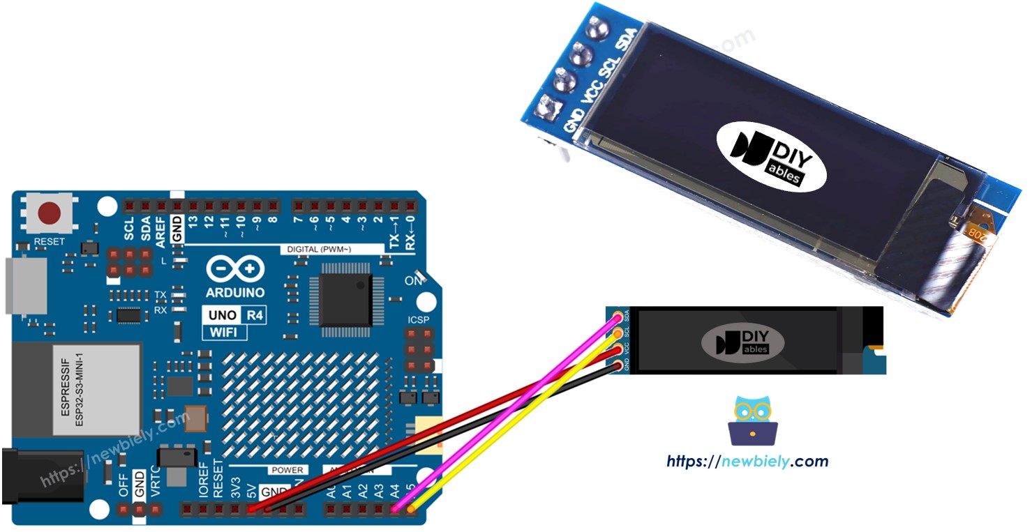 아두이노 UNO R4 OLED I2C 디스플레이