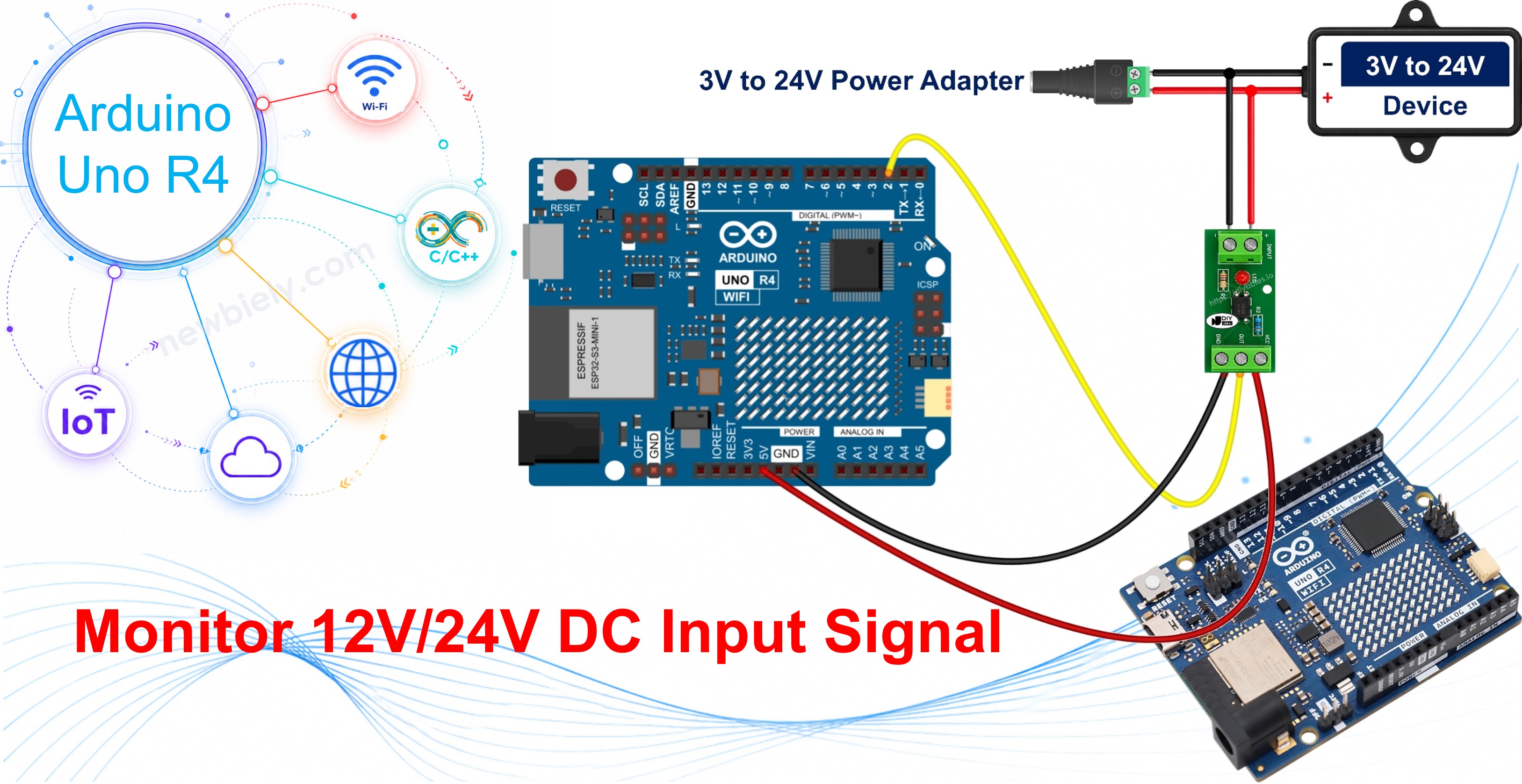 아두이노 우노 R4 pc817 옵토커플러 절연 12v 및 24v 입력