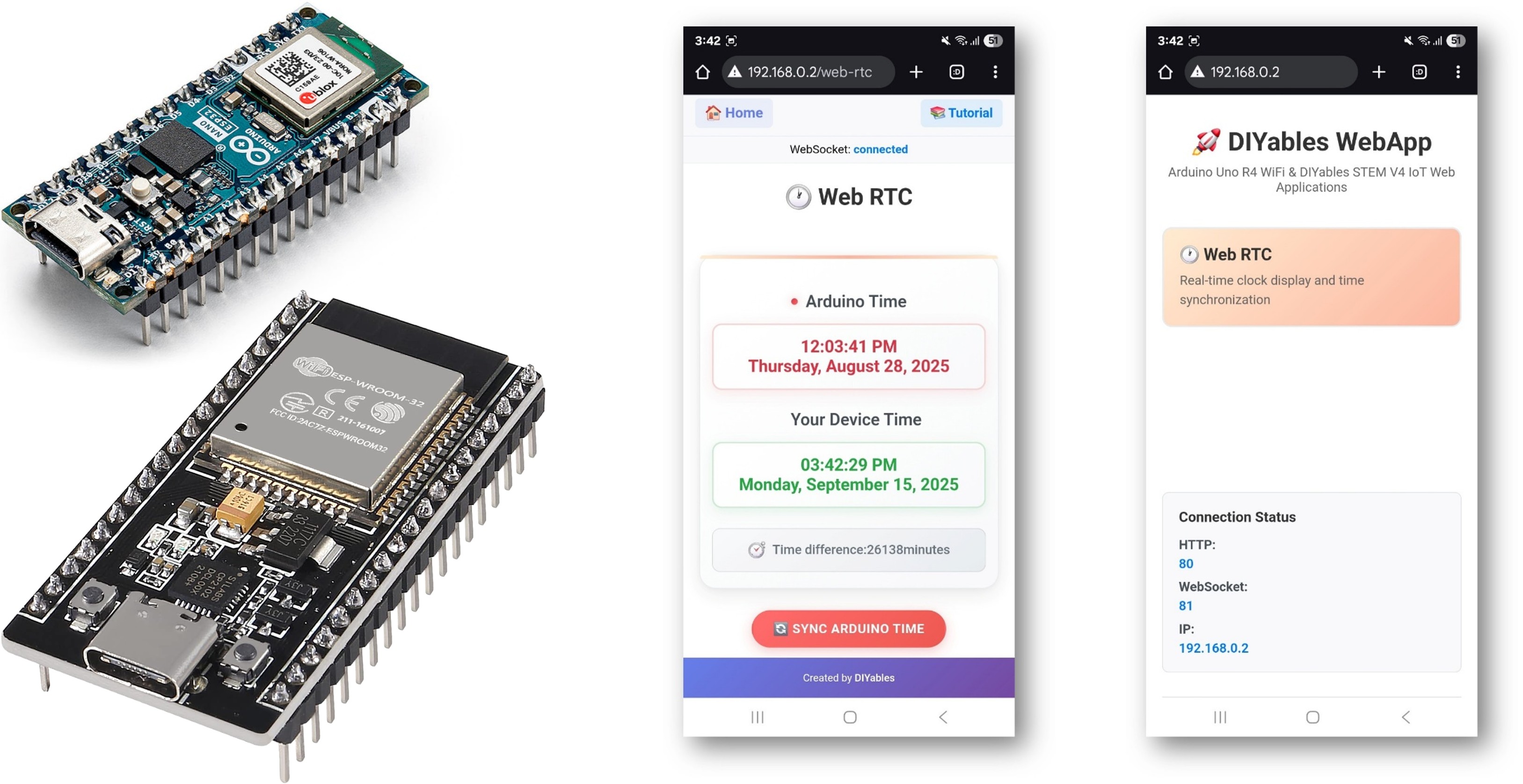 아두이노 webrtc 예제 - 실시간 시계 인터페이스 튜토리얼