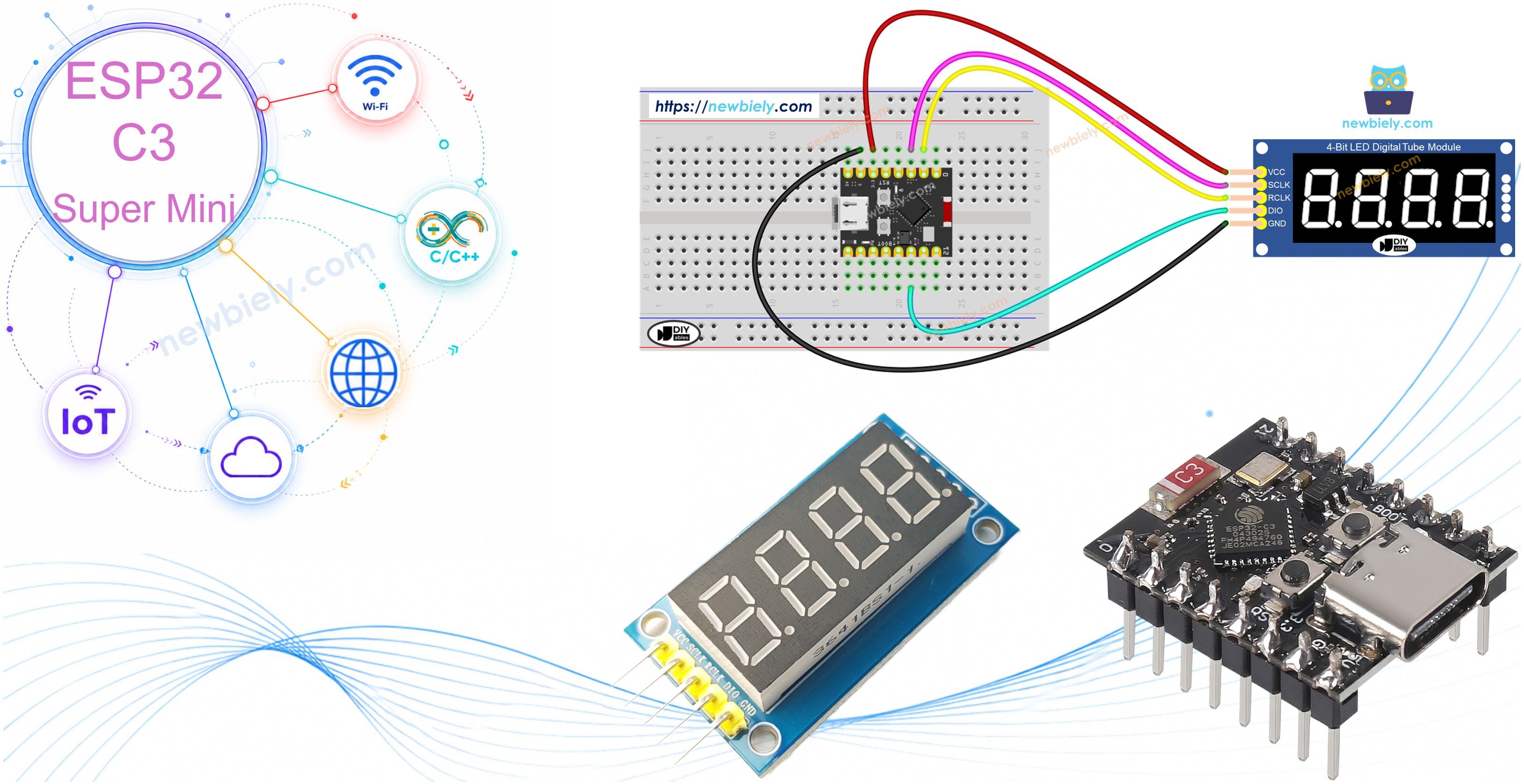 ESP32 C3 Super Mini 7세그먼트 디스플레이