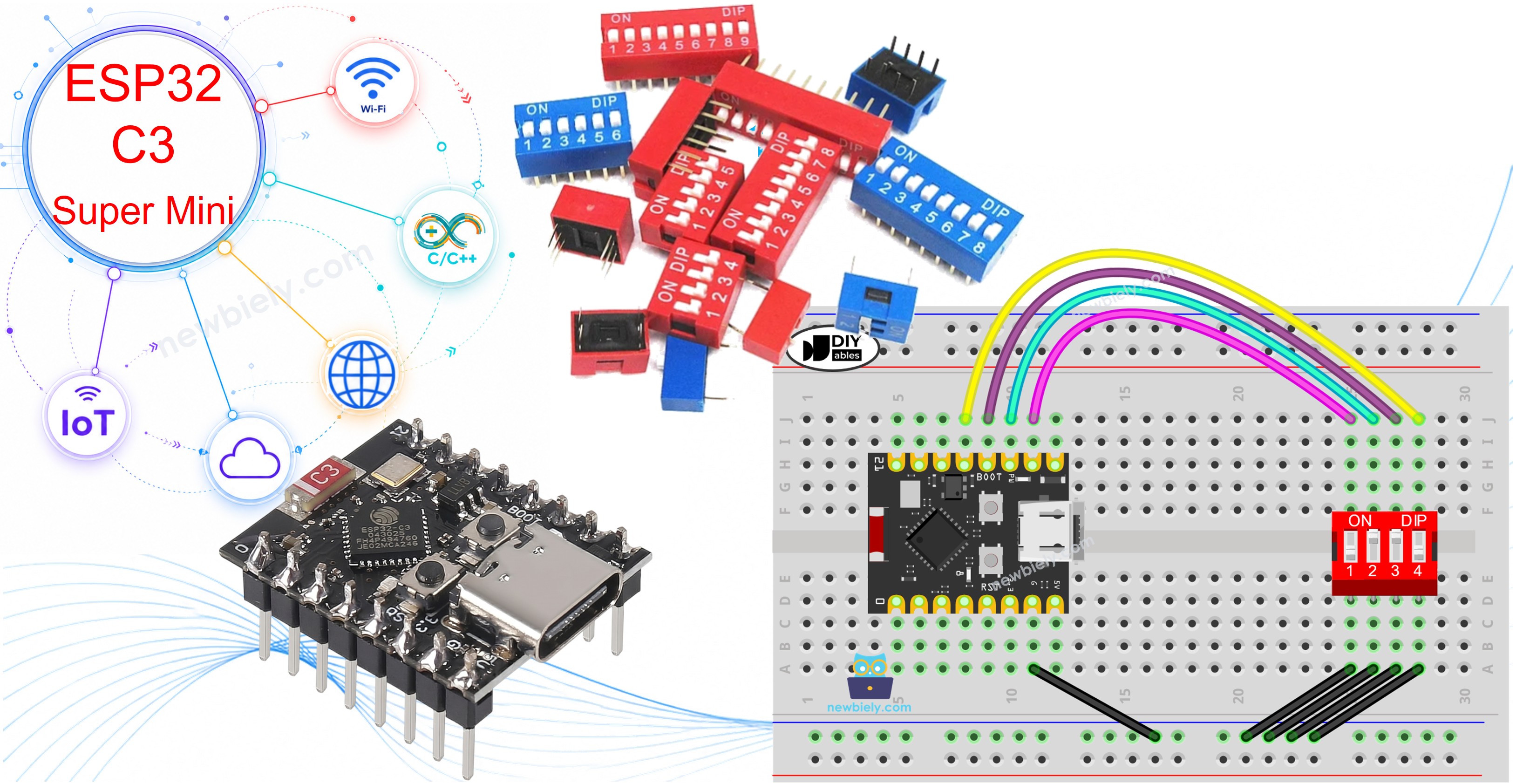 ESP32 C3 Super Mini - dip 스위치