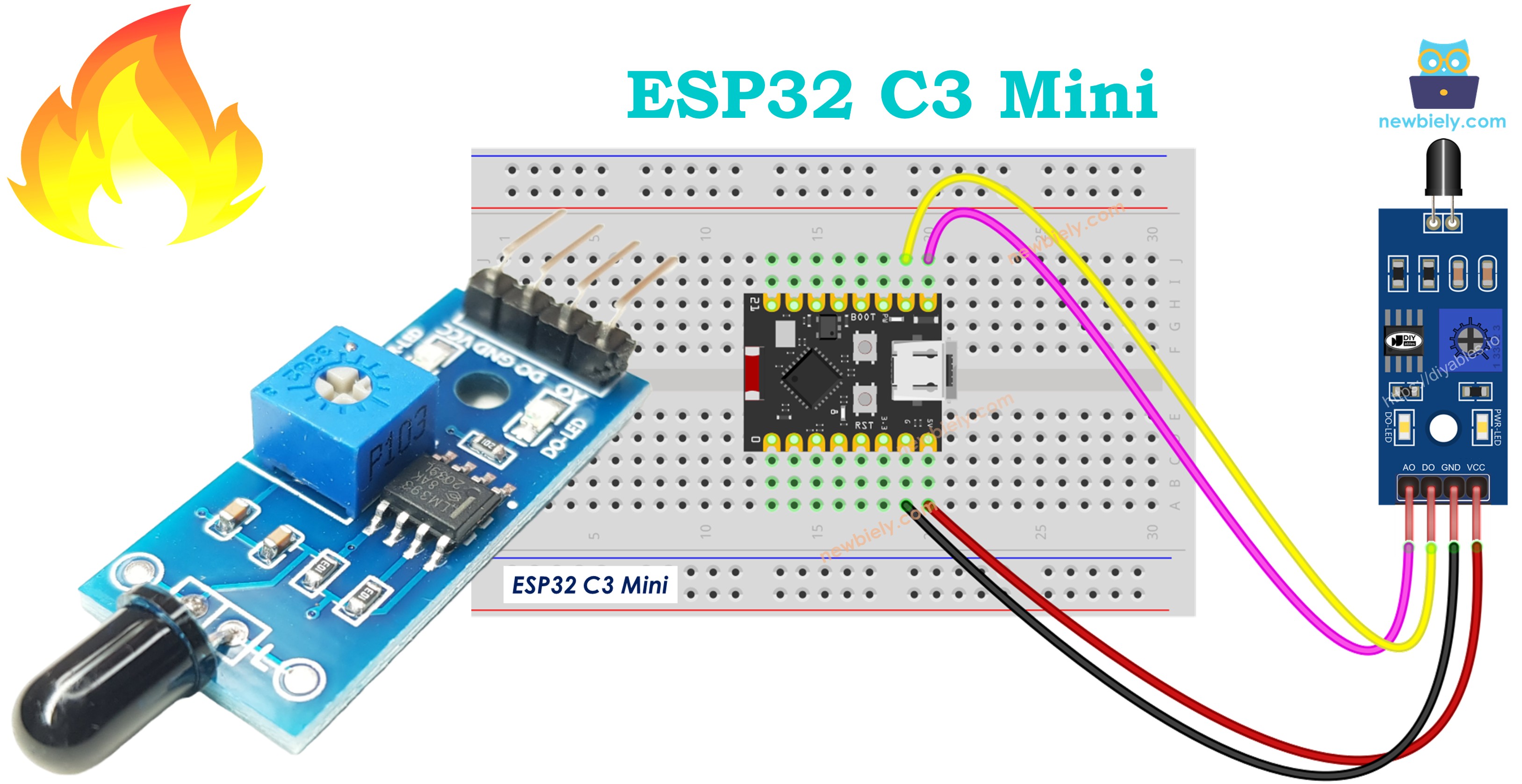 ESP32 c3 mini 불꽃 센서