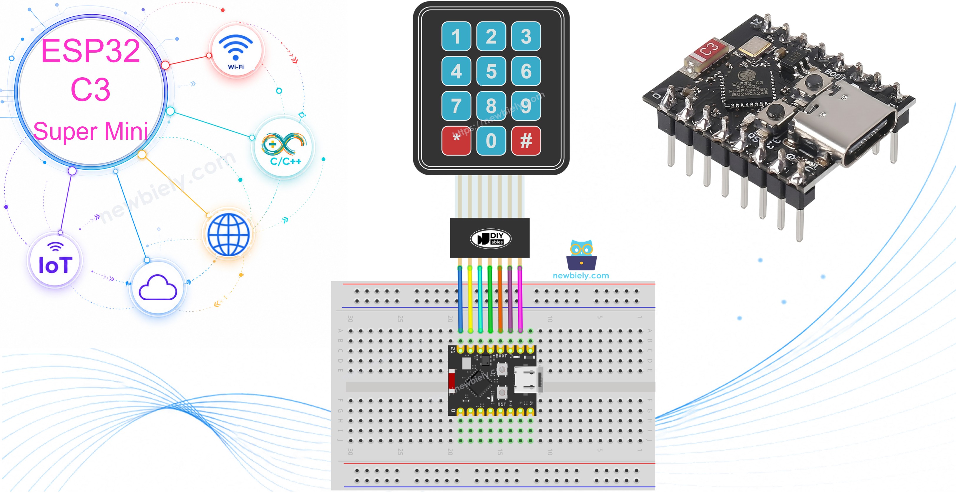 ESP32 C3 Super Mini - 키패드 3x4