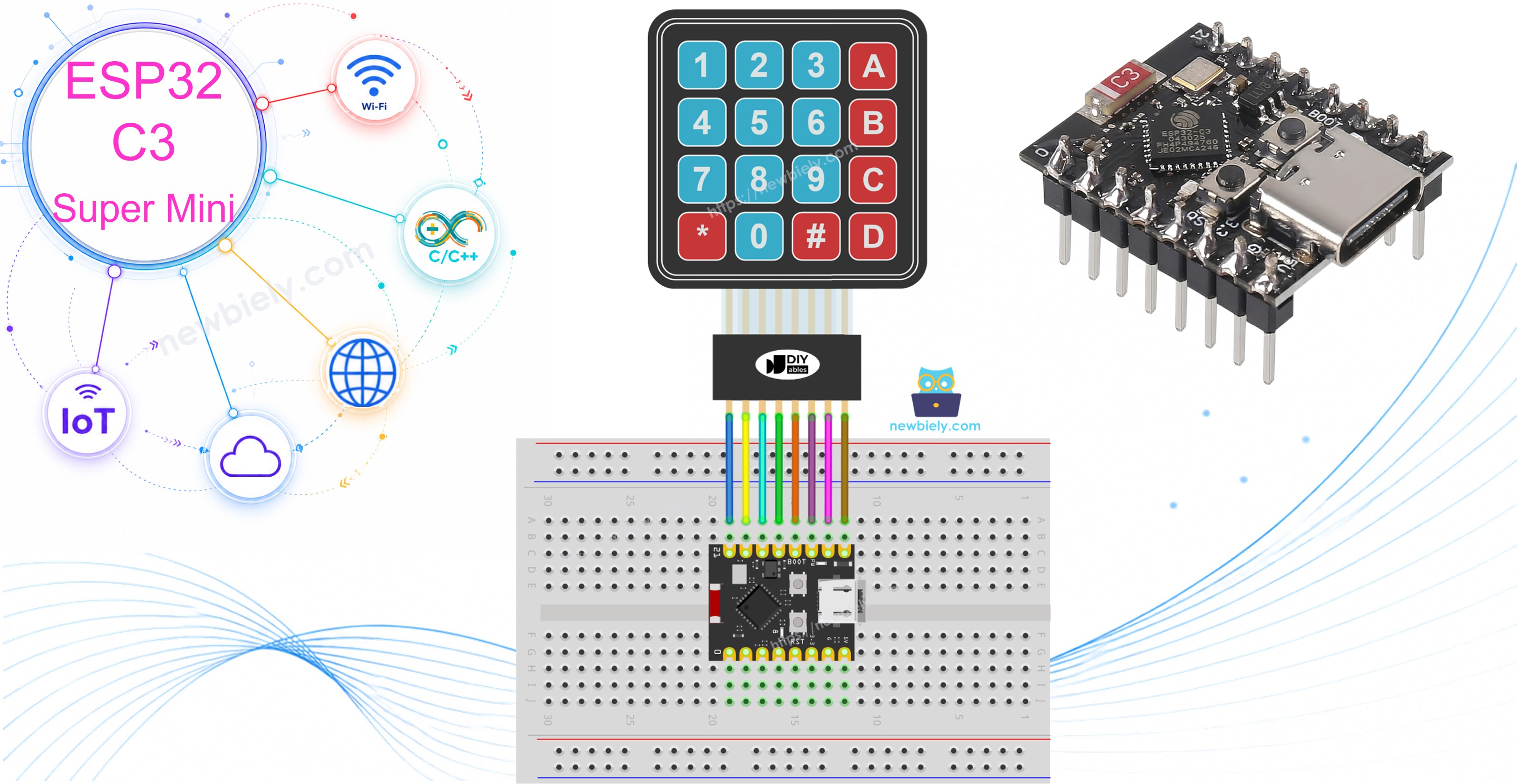 ESP32 C3 Super Mini - 키패드 4x4