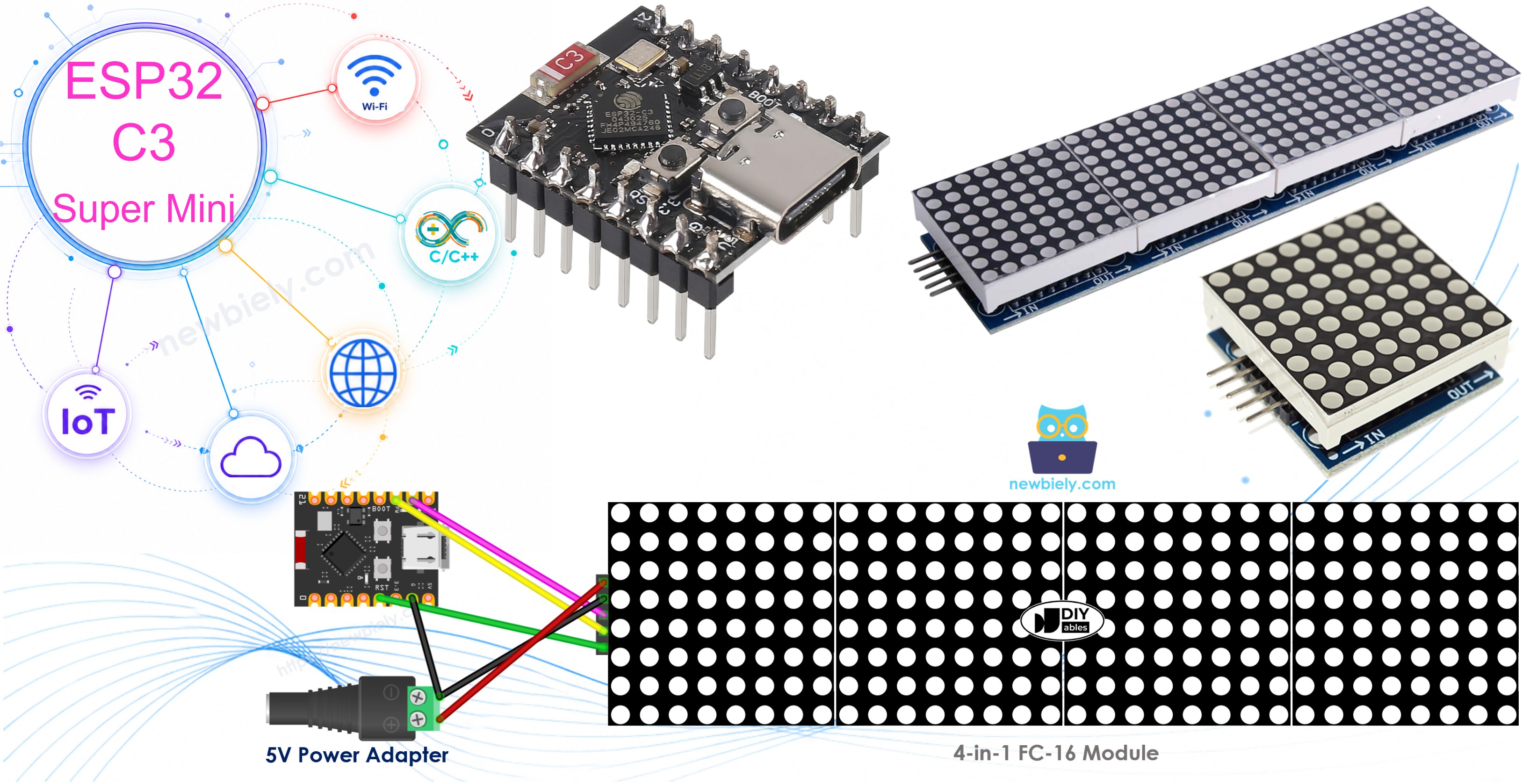 ESP32 C3 Super Mini - LED 매트릭스