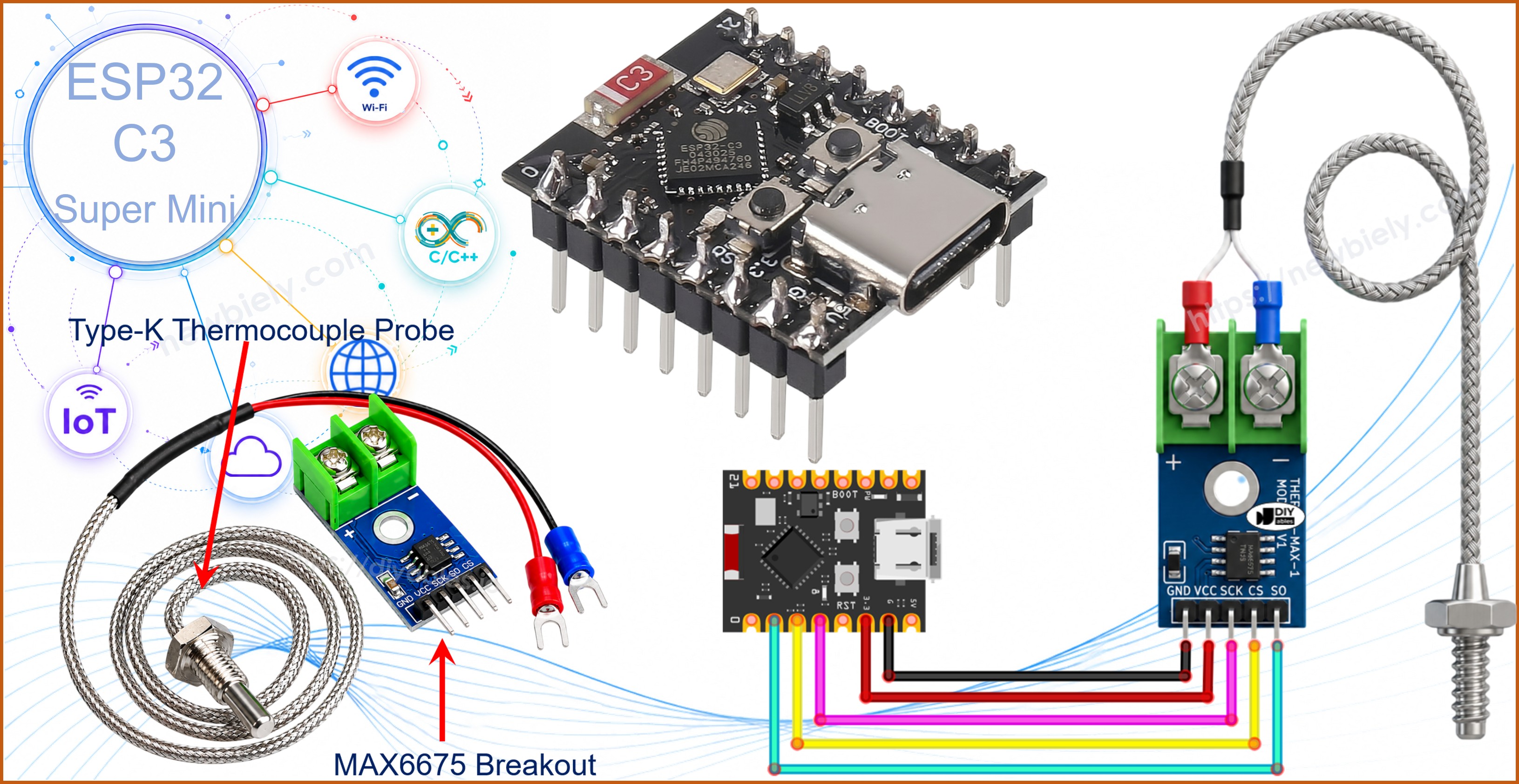 ESP32 C3 Super Mini - max6675 열전대 모듈