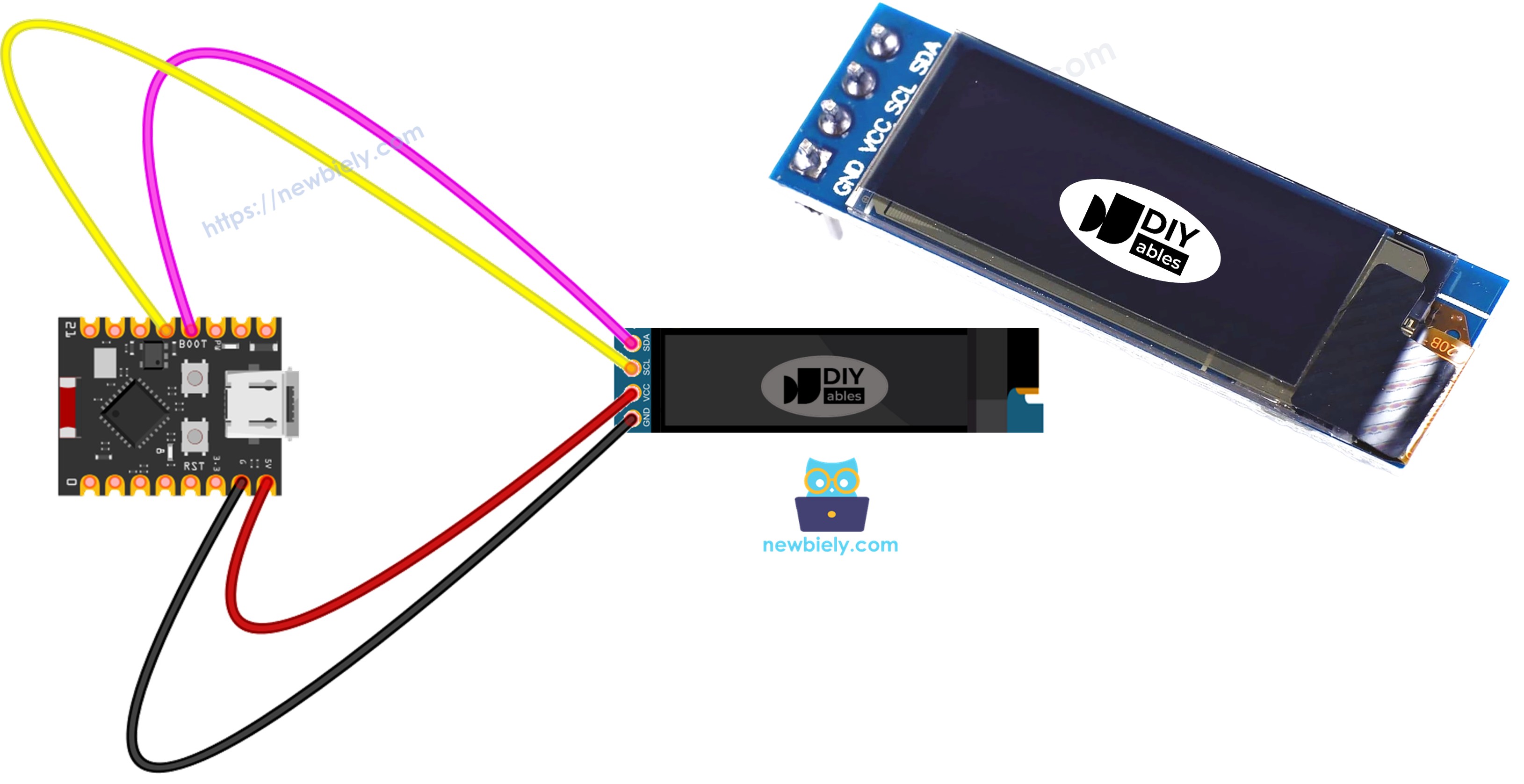 ESP32 C3 Super Mini oLED 128x32 디스플레이