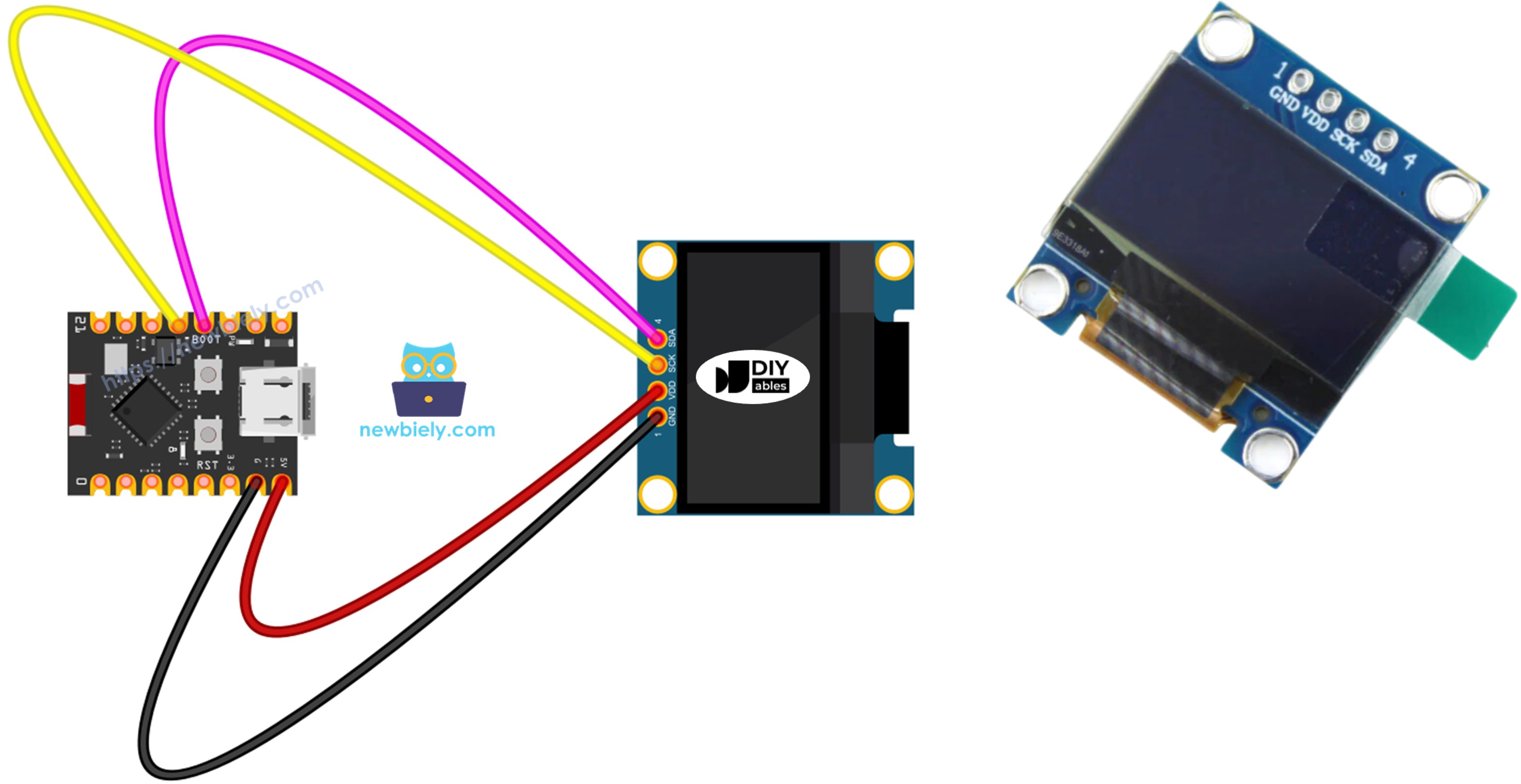 ESP32 C3 Super Mini oLED 128x64 디스플레이