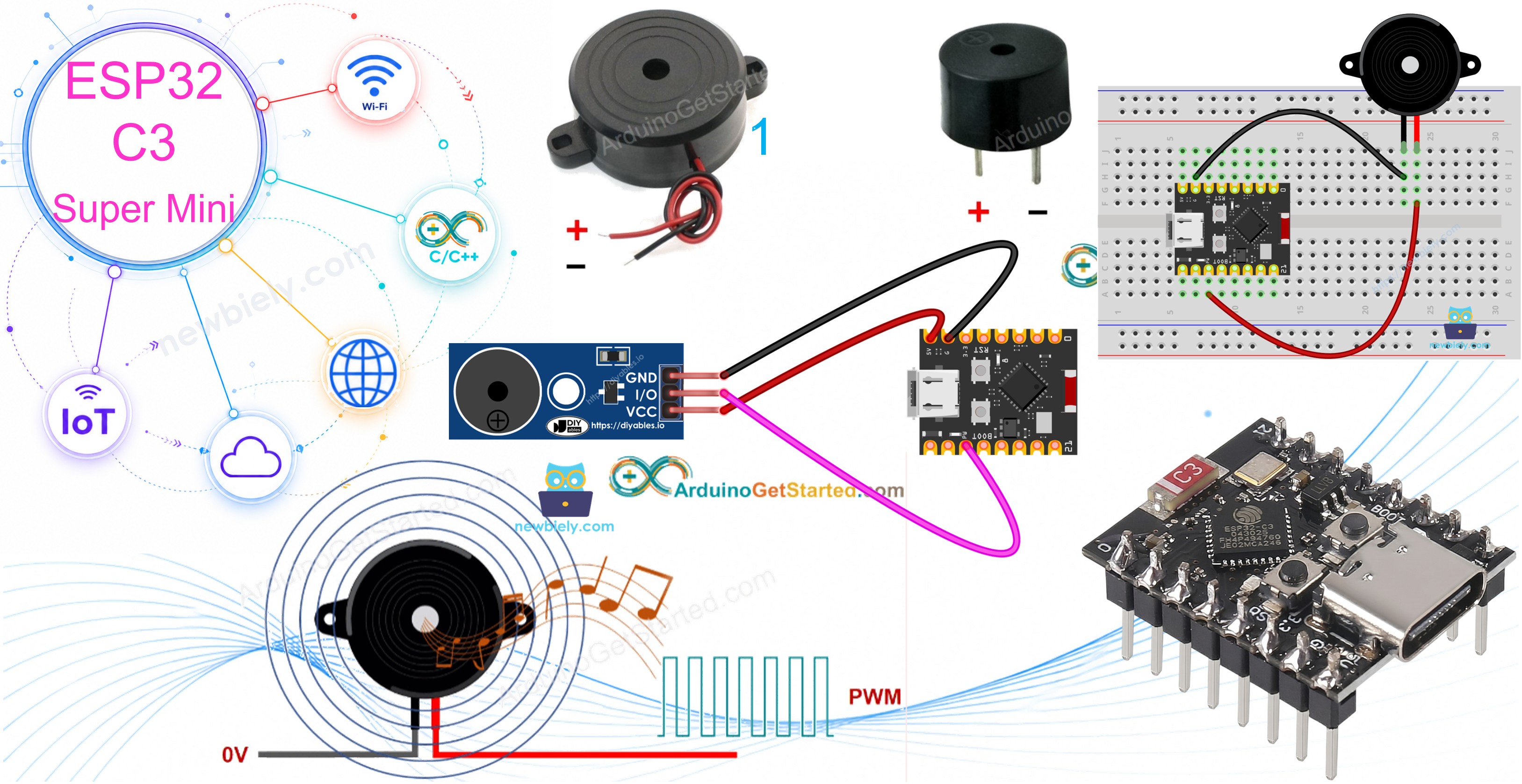 ESP32 C3 Super Mini 피에조 부저