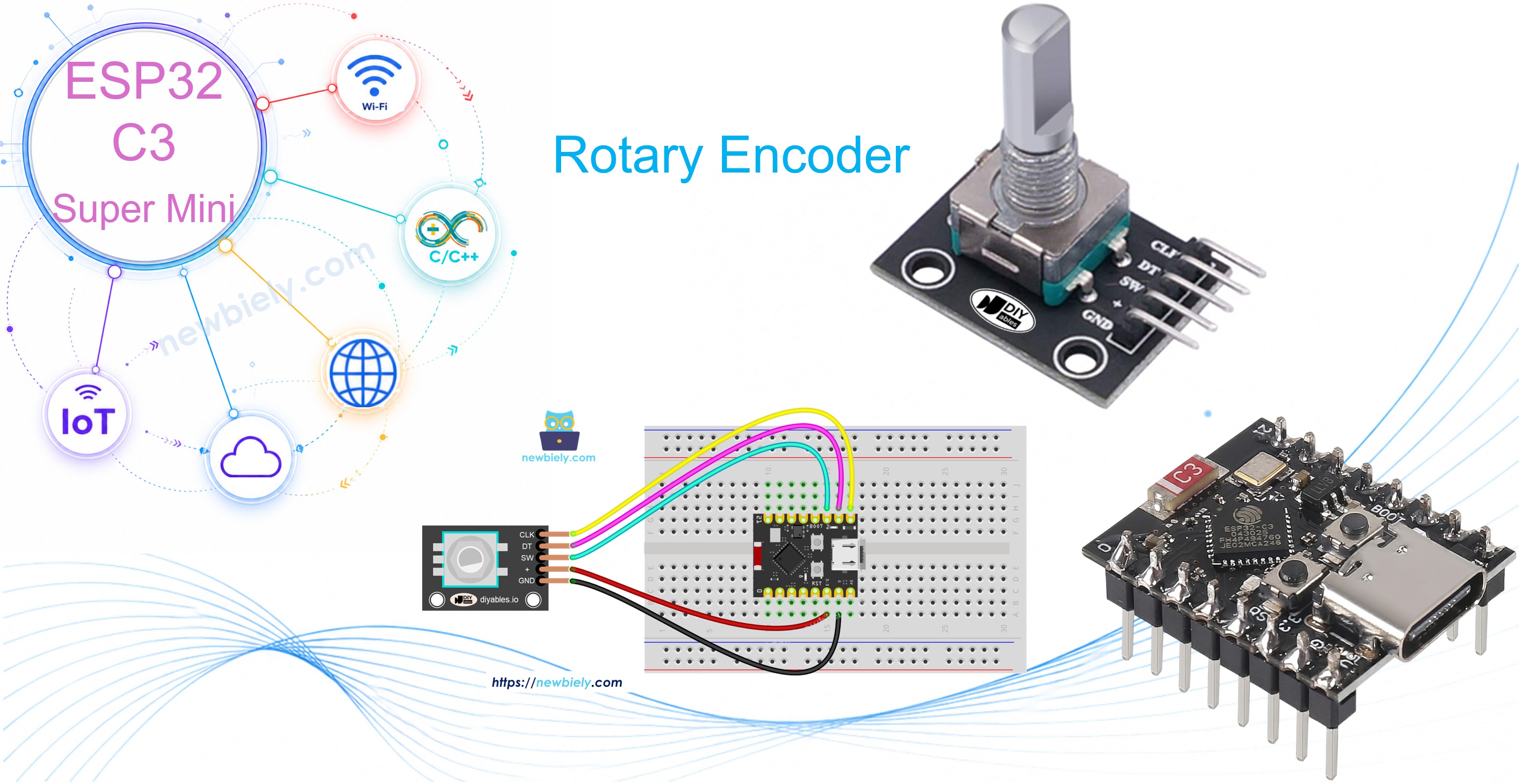 ESP32 C3 Super Mini - 로터리 엔코더