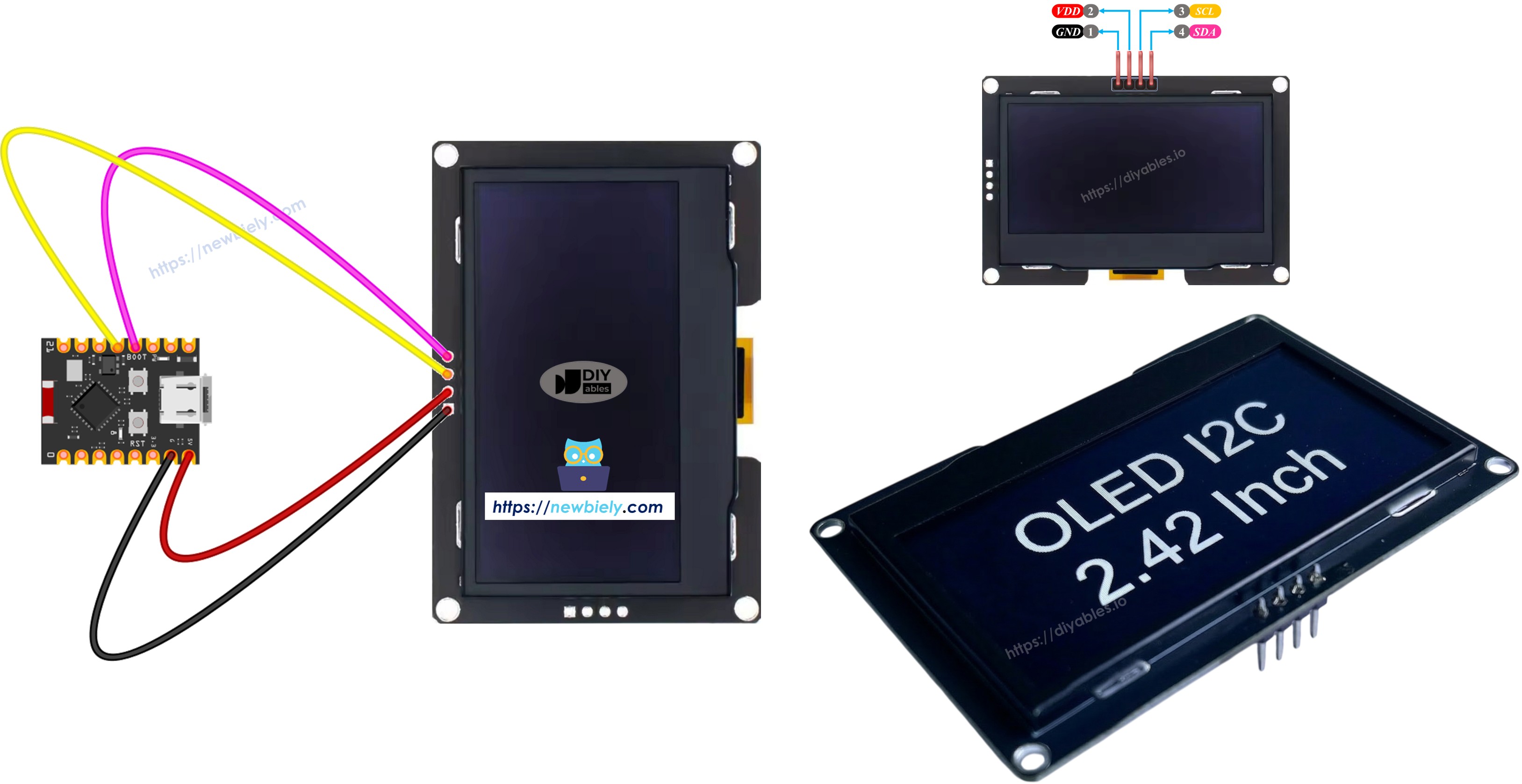 ESP32 C3 Super Mini ssd1309 oLED 128x64 디스플레이