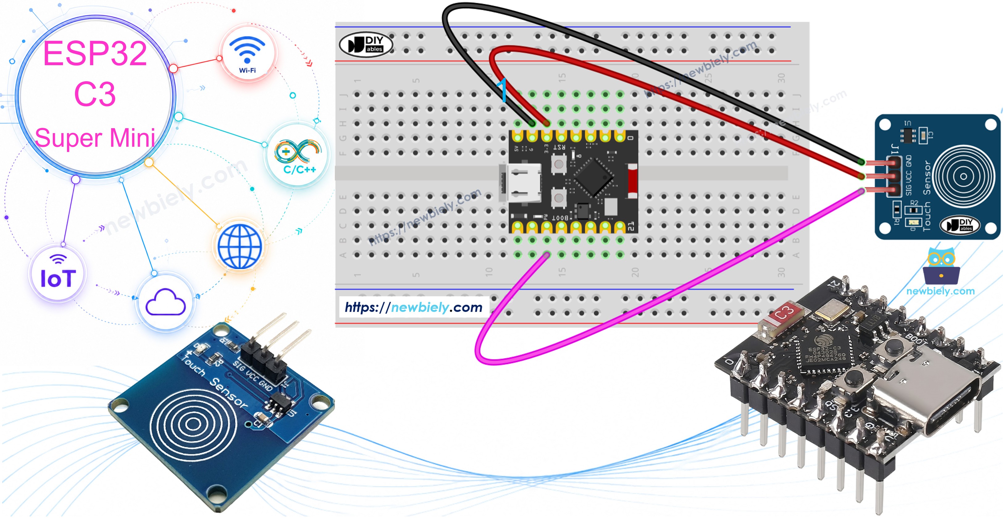 ESP32 C3 Super Mini 터치 센서