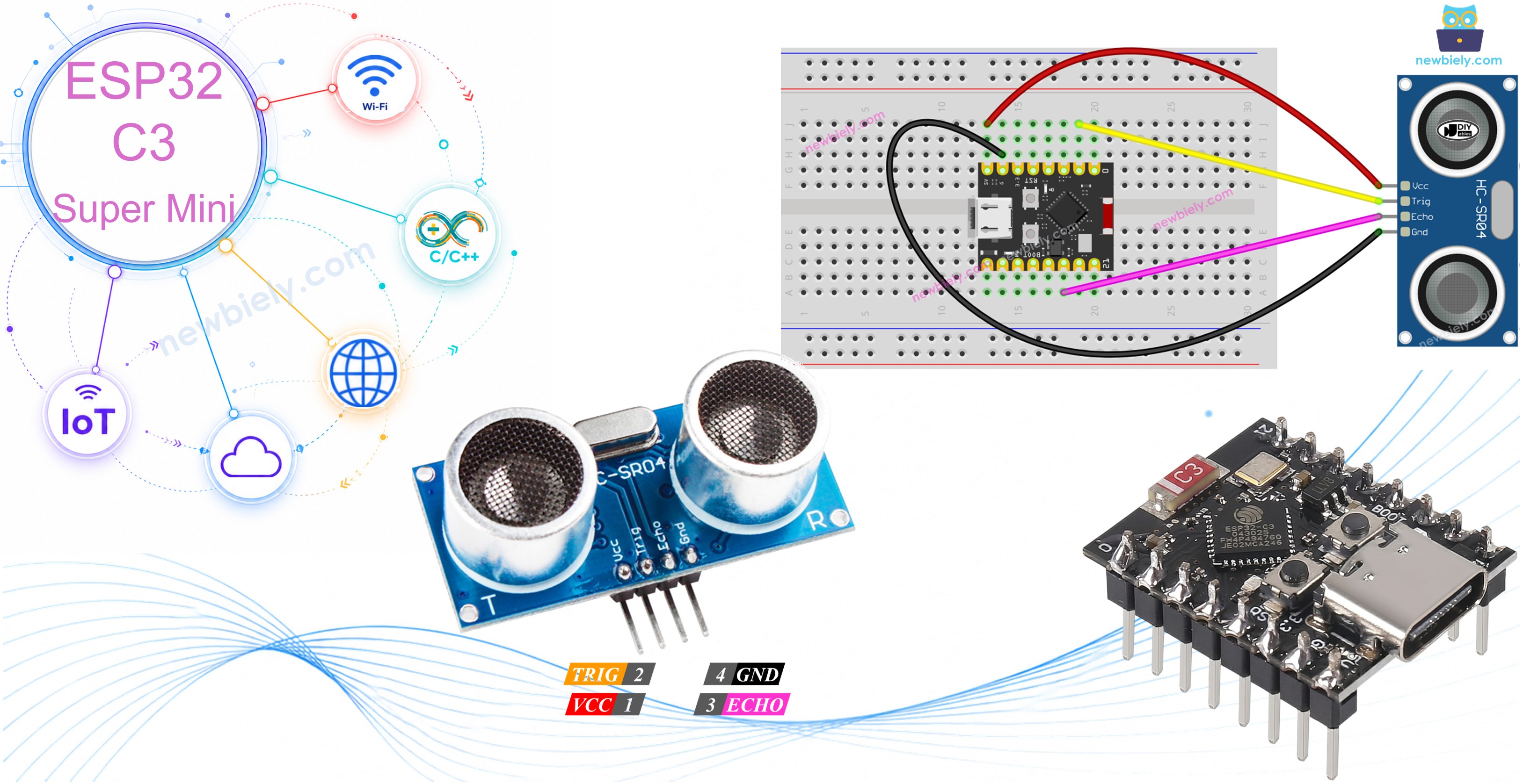 ESP32 C3 Super Mini 초음파 센서