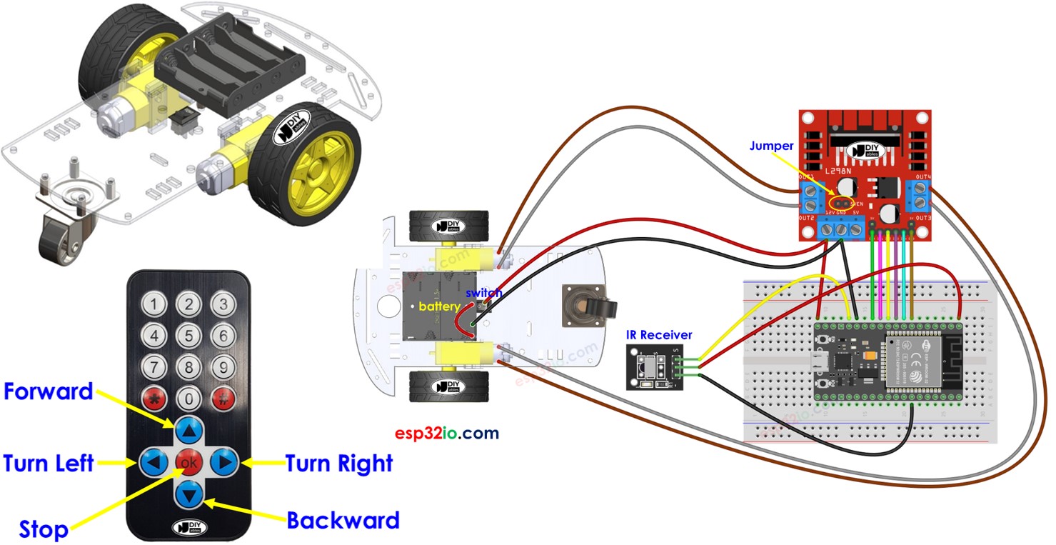 ESP32 2WD car how it work