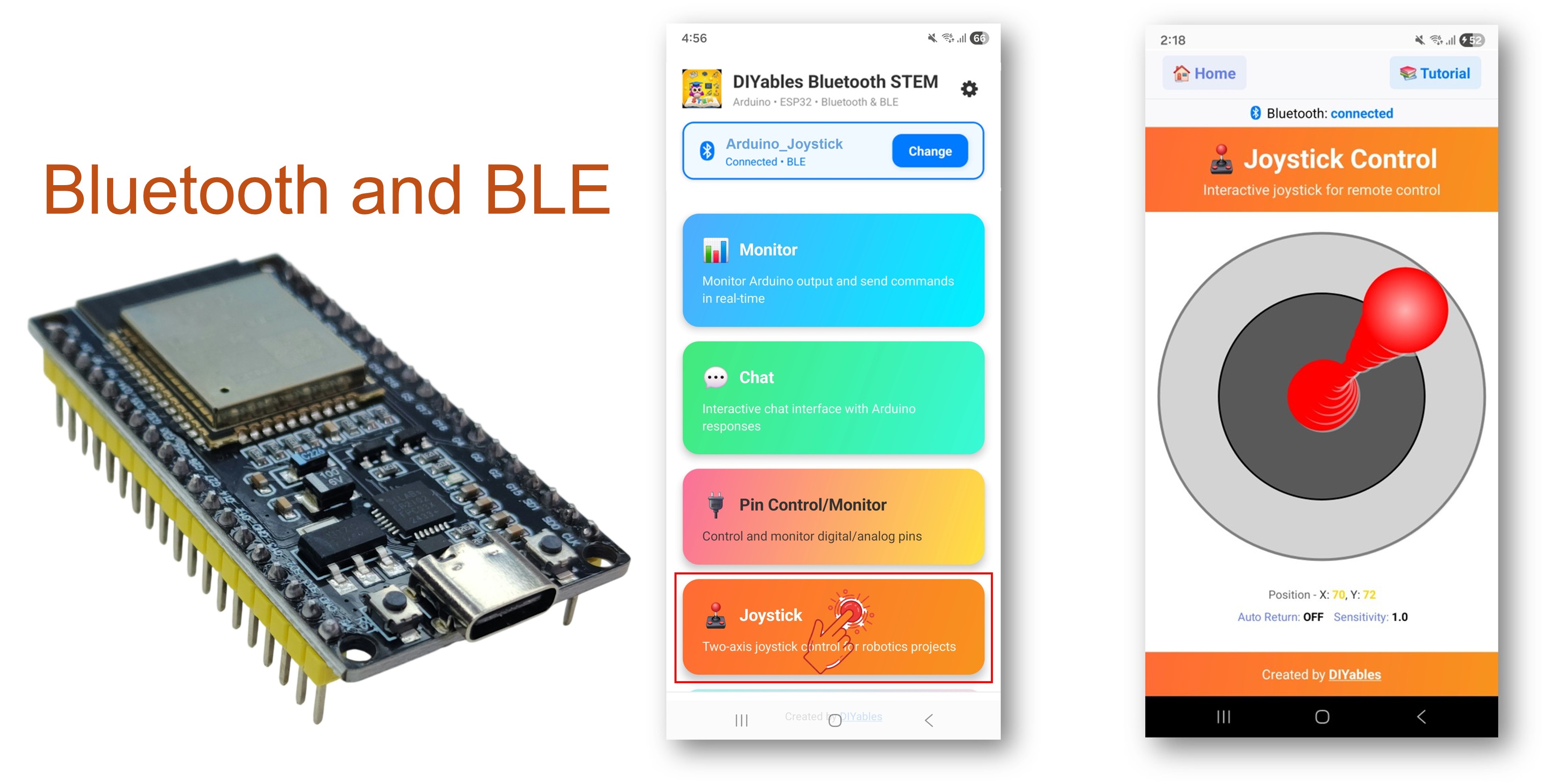ESP32 블루투스 조이스틱 예제 - 인터랙티브 2d 제어 인터페이스 튜토리얼