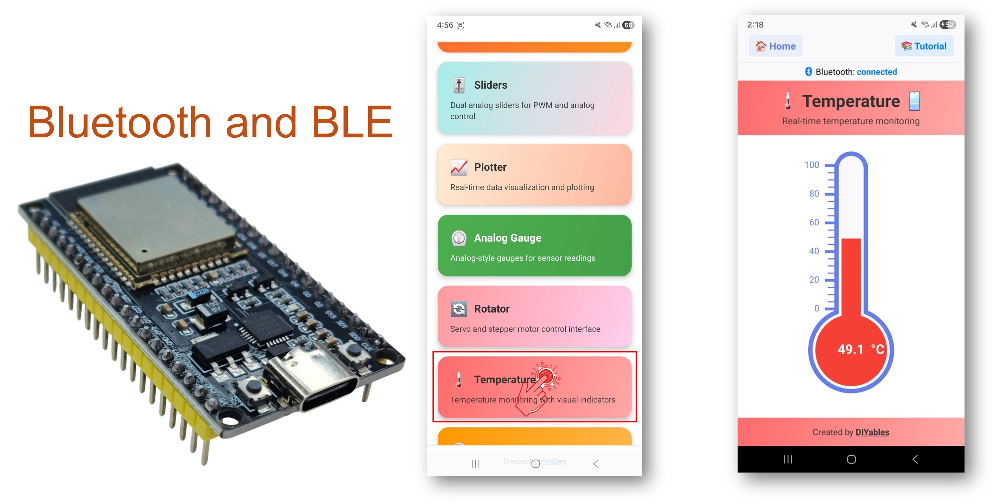 ESP32 블루투스 온도 예제 - 온도 게이지 표시 튜토리얼