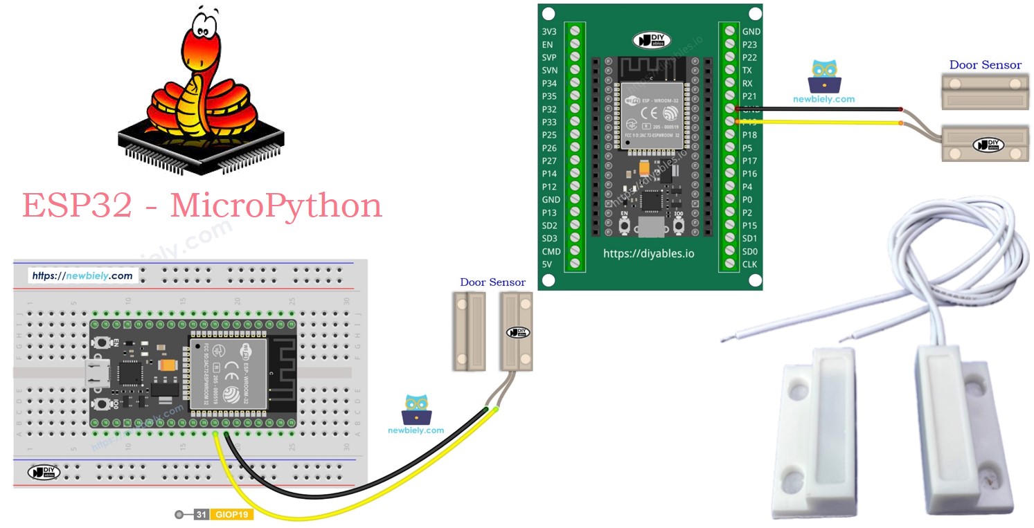 ESP32 마이크로파이썬 문 센서