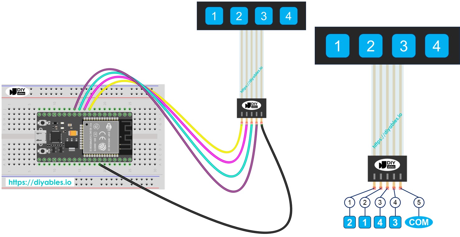 ESP32 키패드 1x4