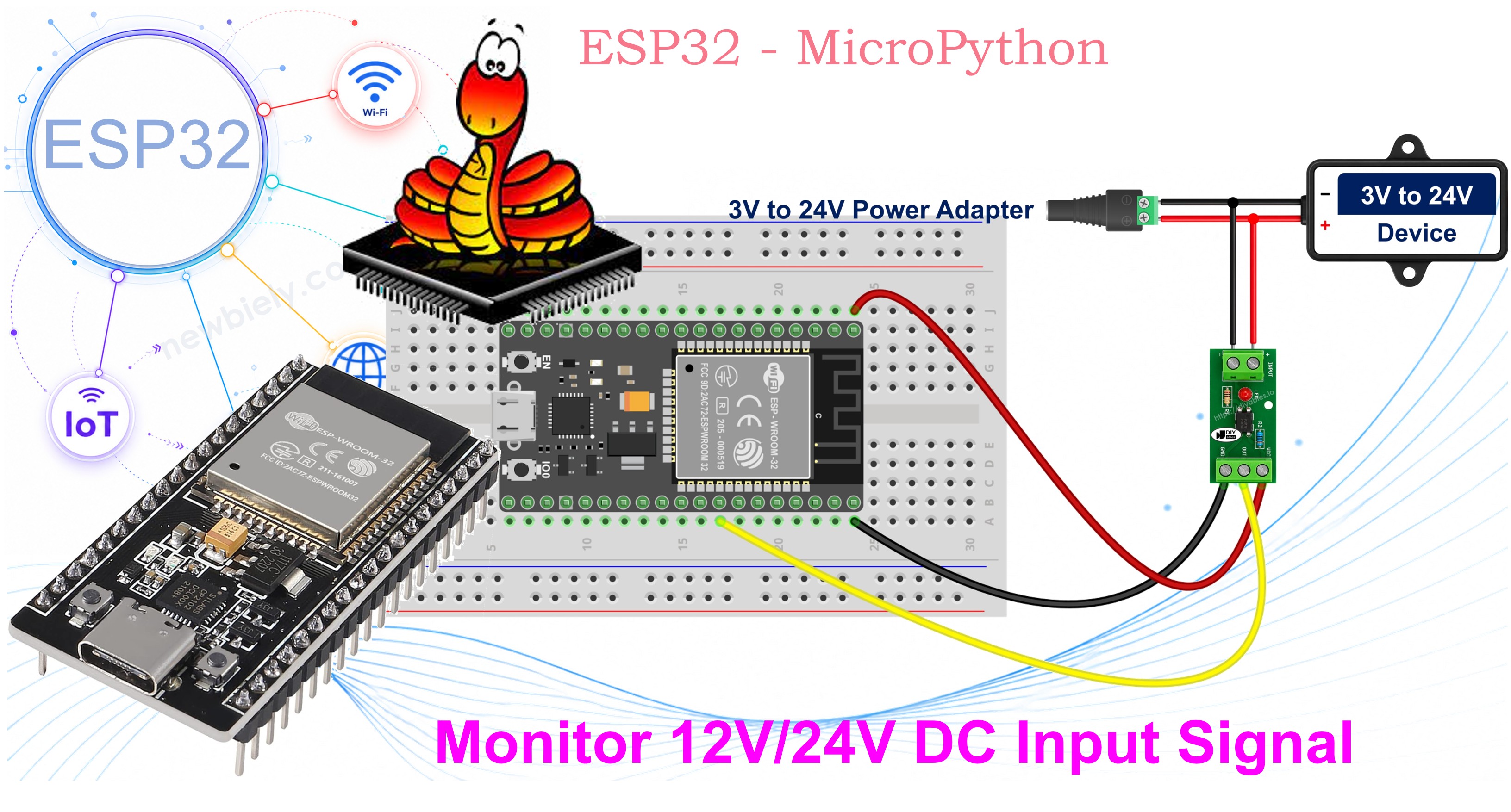 ESP32 마이크로파이썬 pc817 옵토커플러 절연 24v 입력