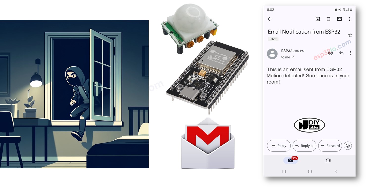 esp32 모션 센서 이메일 알림