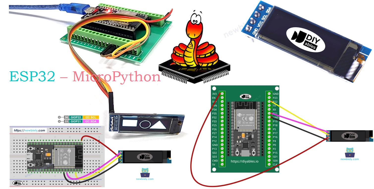 ESP32 마이크로파이썬 oLED i2c 디스플레이