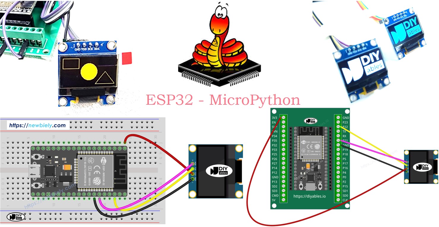 ESP32 마이크로파이썬 oLED i2c 디스플레이