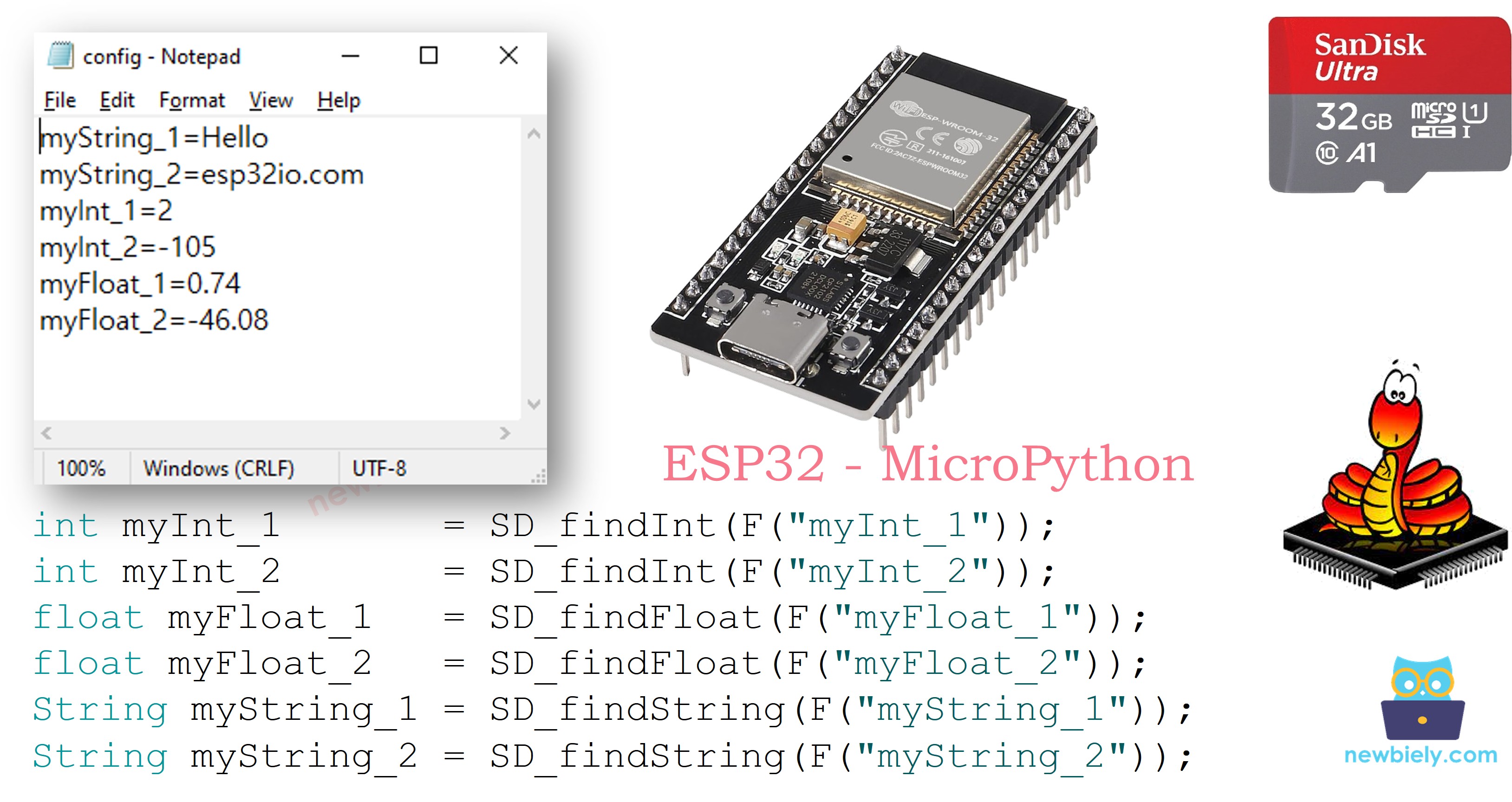 ESP32 마이크로파이썬 마이크로 sd 카드 설정 파일