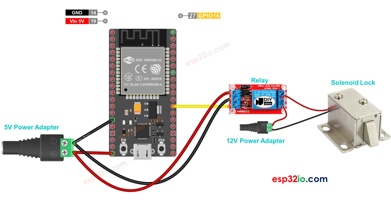 ESP32 - 솔레노이드 잠금장치 | ESP32 - Solenoid Lock