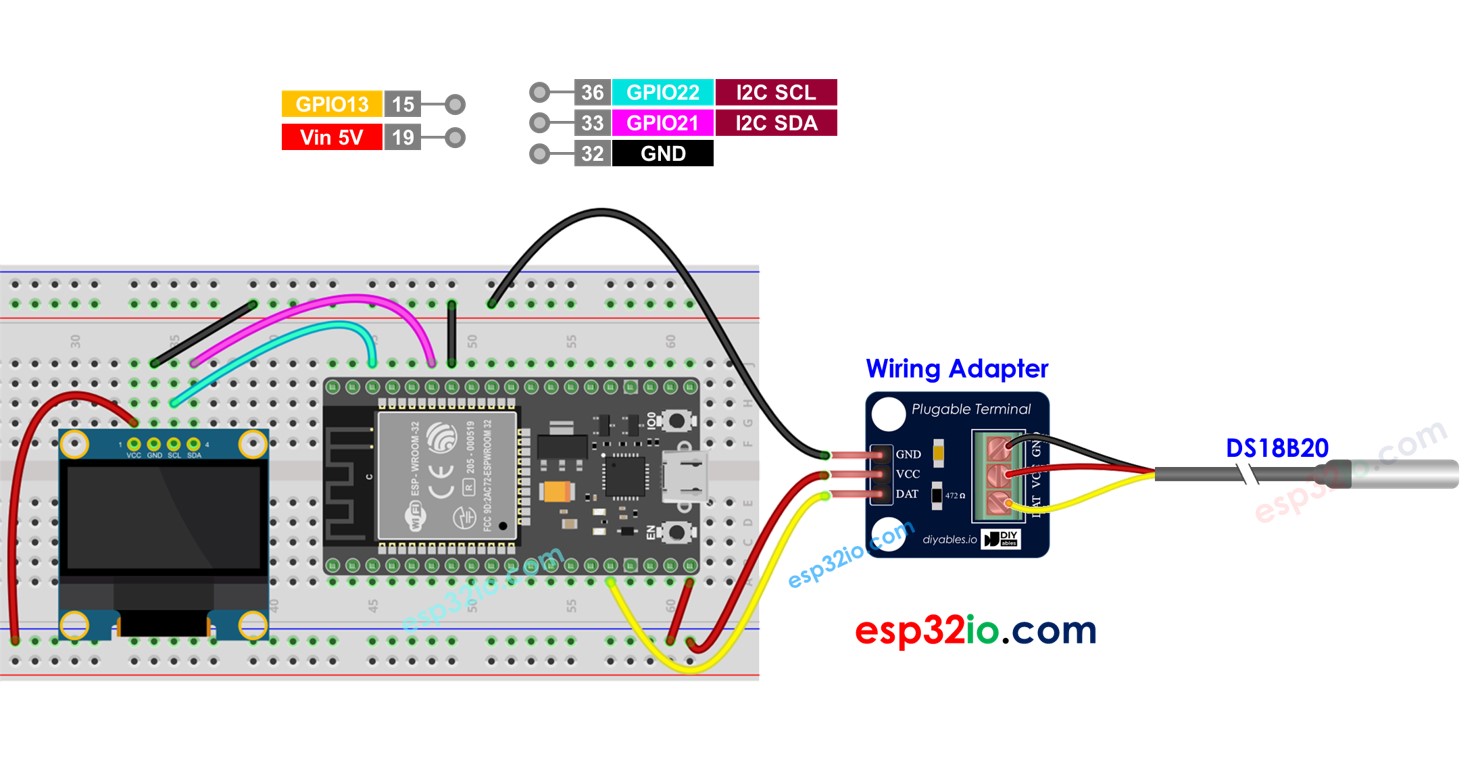 ESP32 - 온도 센서 - OLED | ESP32 - Temperature Sensor - OLED